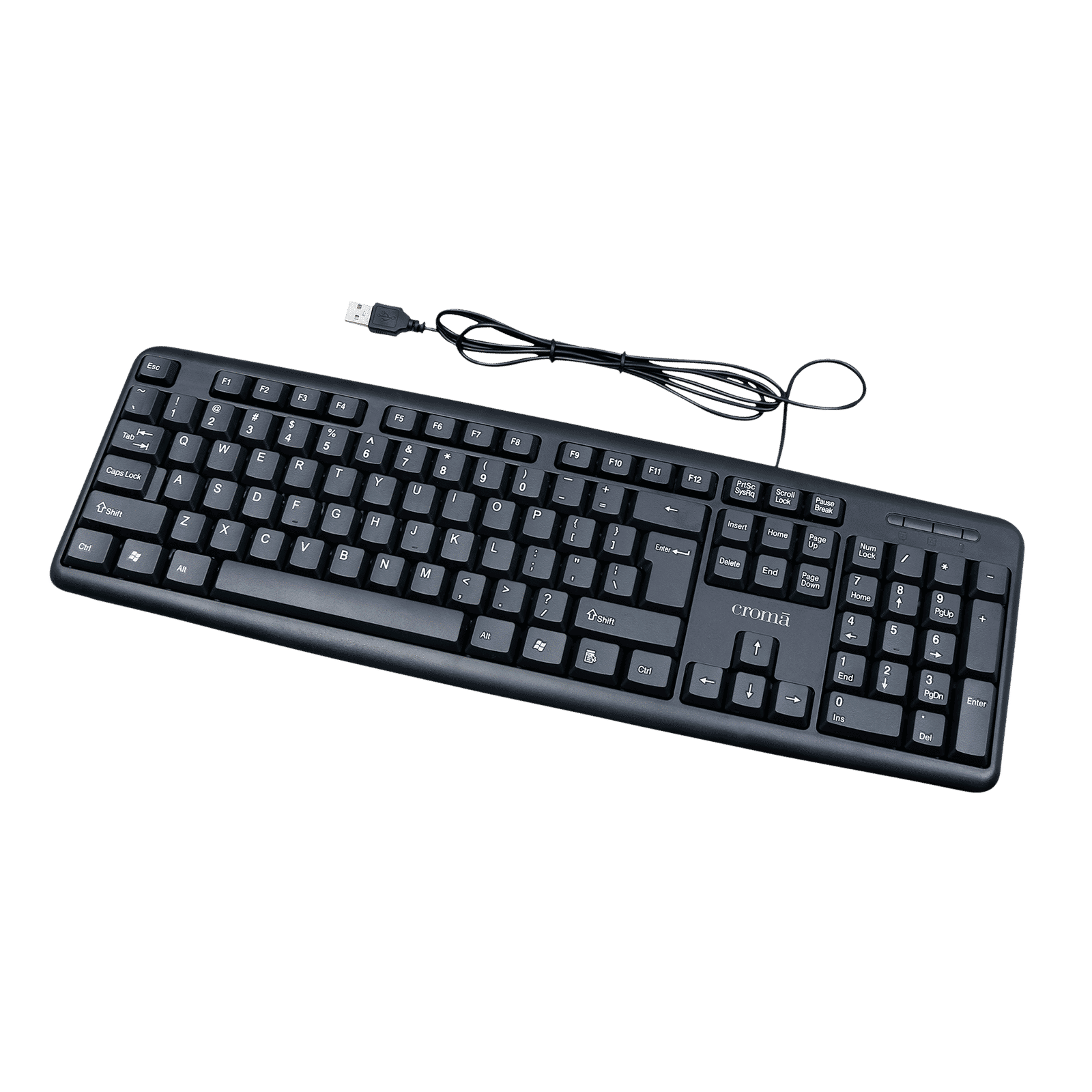 Croma Wired Keyboard with Silent Keys (Robust Design, Black)_4