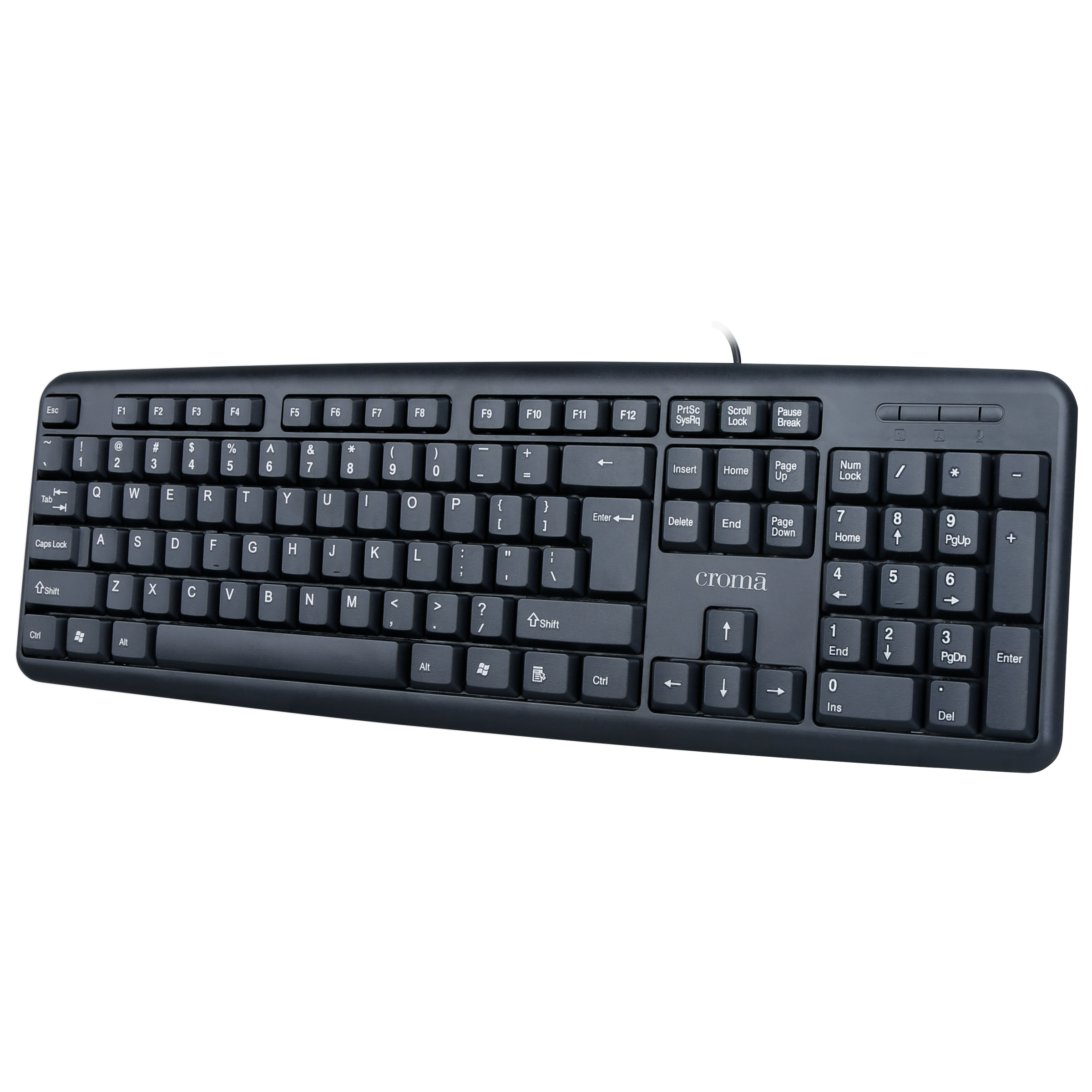 Croma Wired Keyboard with Silent Keys (Robust Design, Black)_5