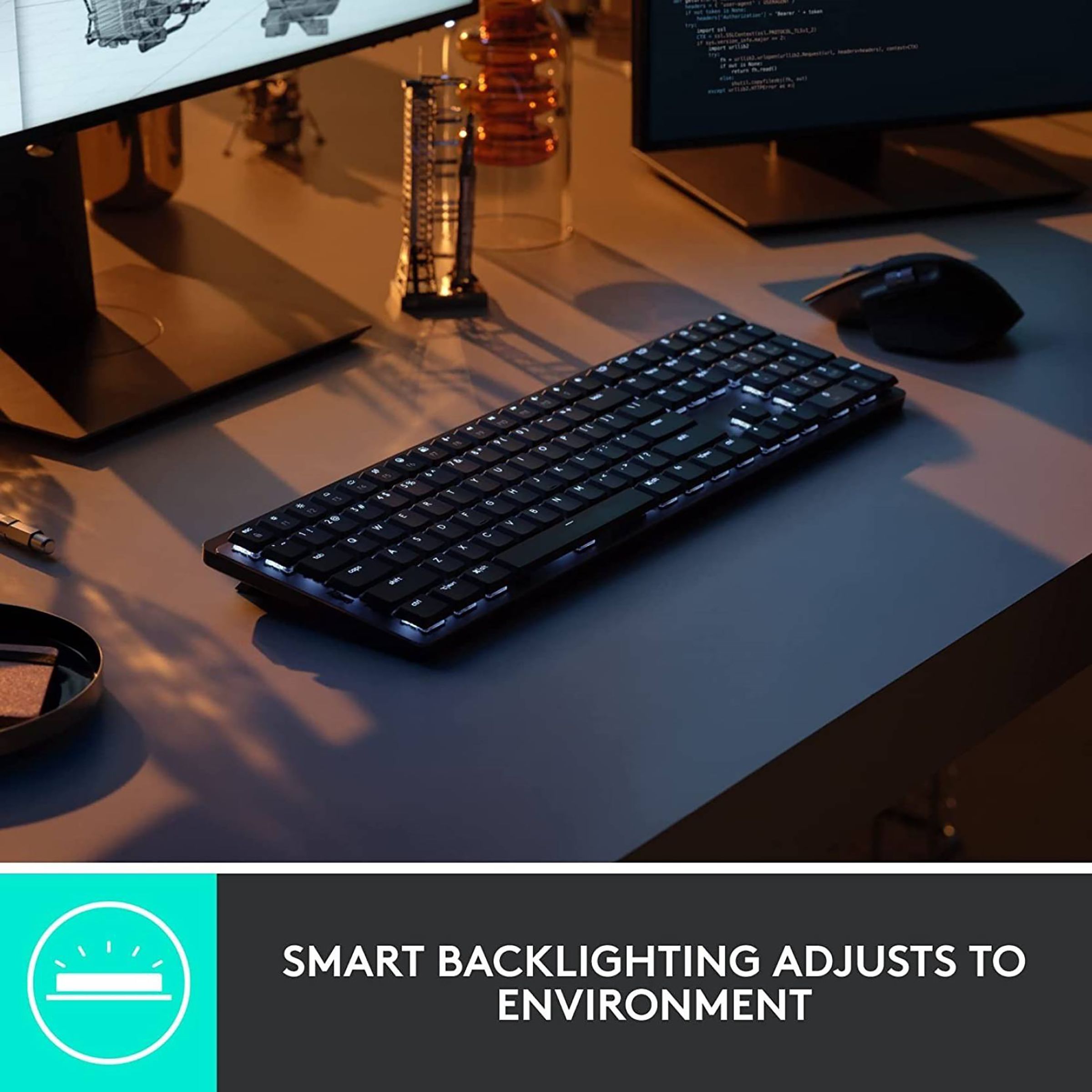 logitech MX Keys Mechanical Rechargeable Bluetooth Wireless Performance Keyboard with Multi Device Connectivity (Ambient Light Sensors, Graphite) logitech MX Keys Mechanical Rechargeable Bluetooth Wireless Performance Keyboard with Multi Device Connectivity (Ambient Light Sensors, Graphite)_6