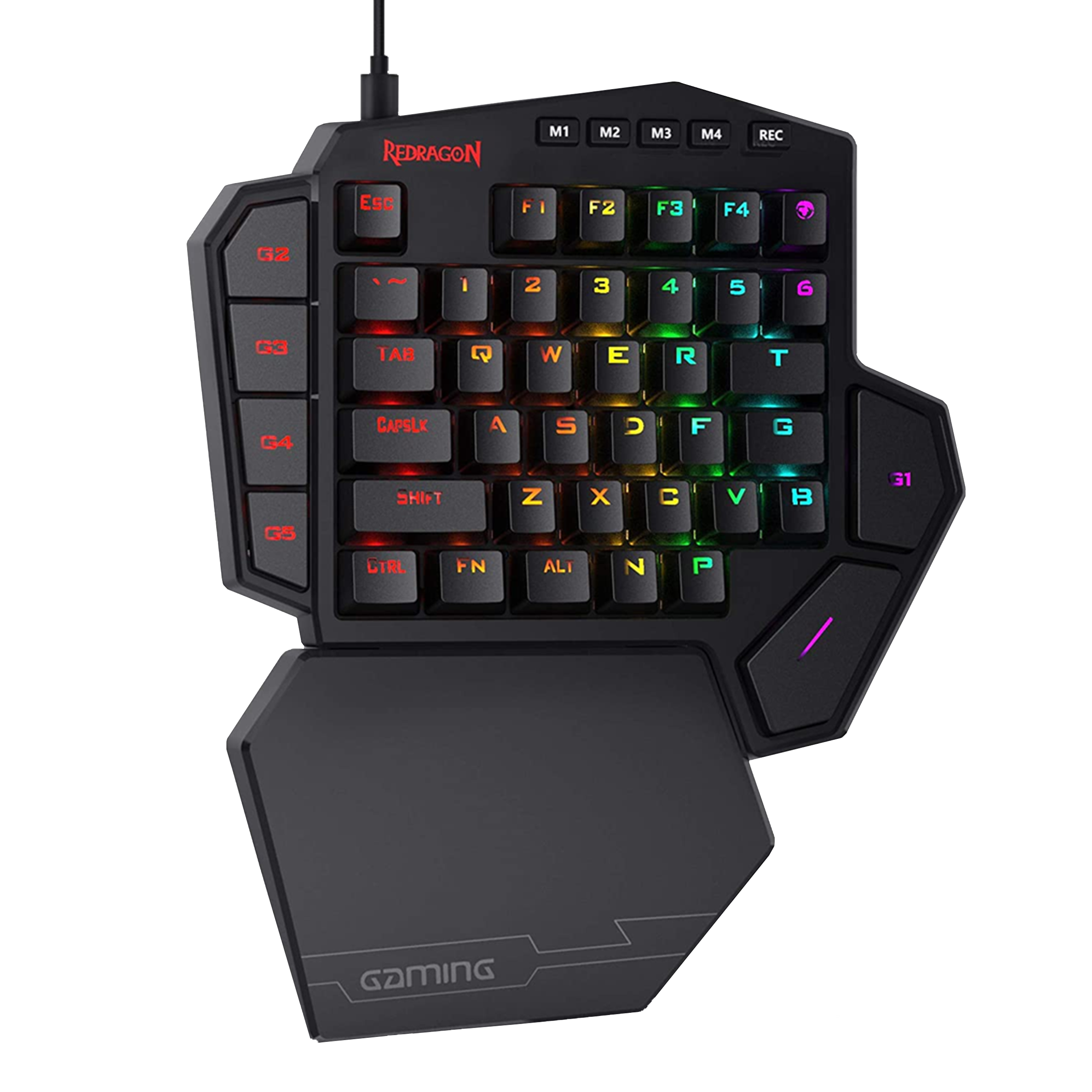 REDRAGON Diti K585 Wired Keyboard with RGB LED Backlit Keys (Detachable Wrist Rest, Black)_1