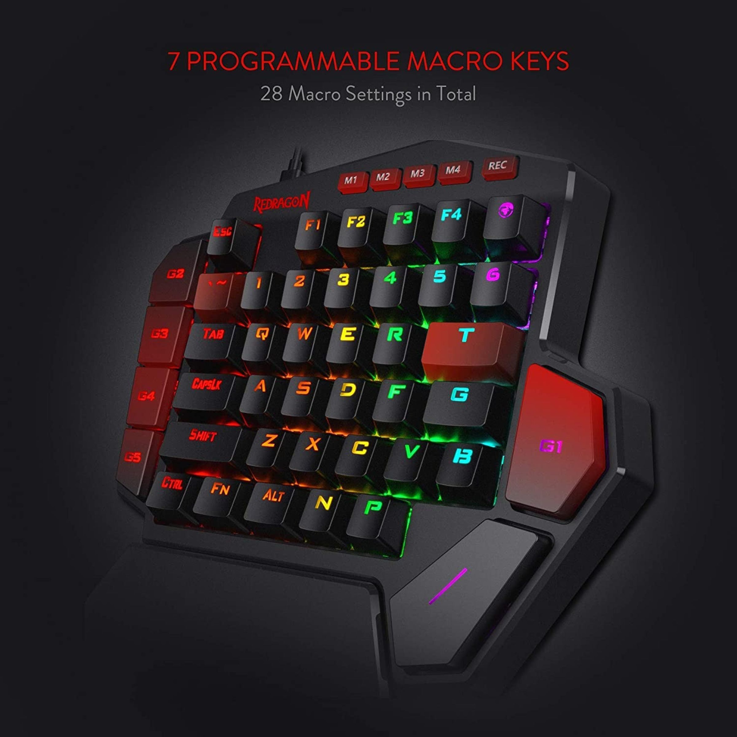 REDRAGON Diti K585 Wired Keyboard with RGB LED Backlit Keys (Detachable Wrist Rest, Black)_10