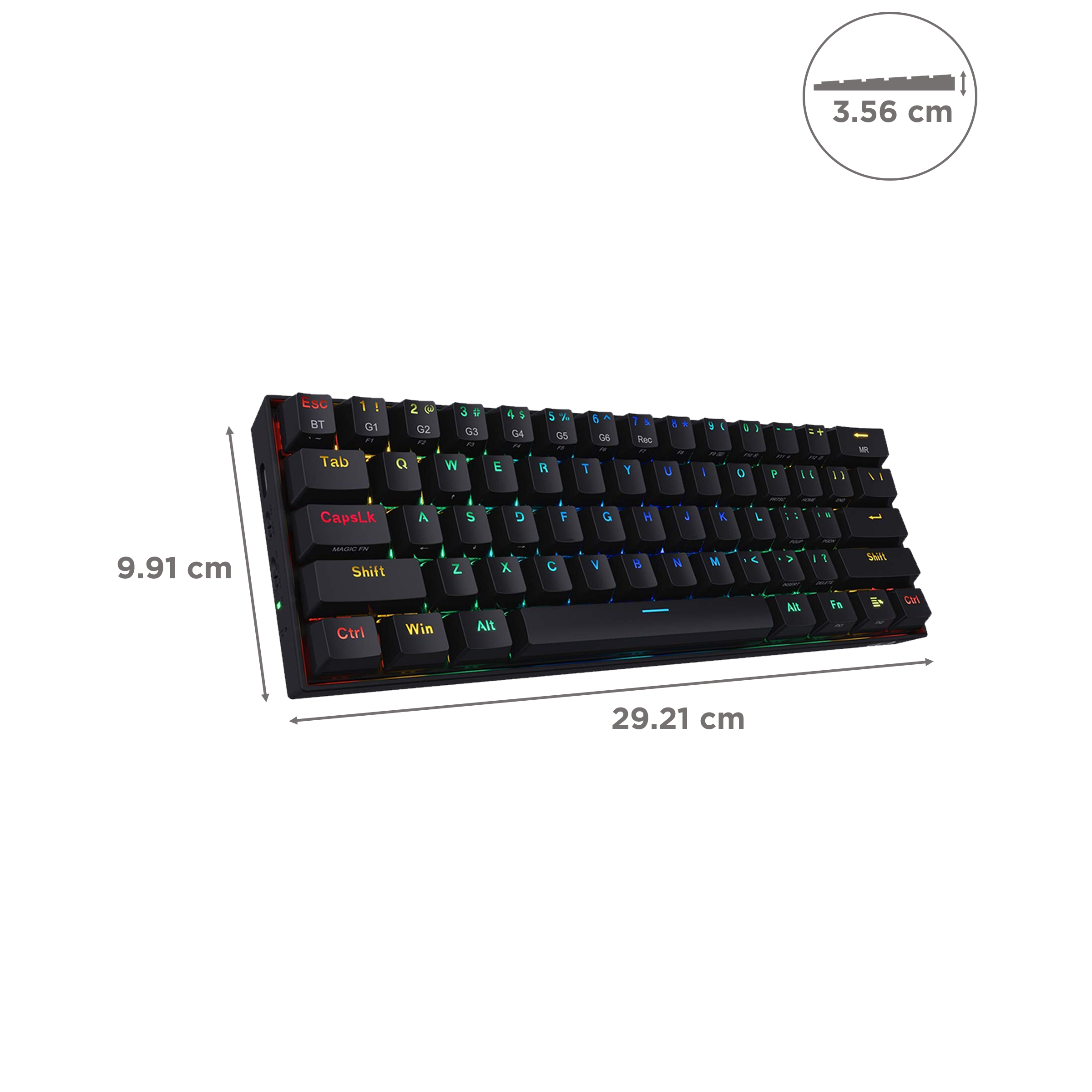 REDRAGON Draconic K530 Wireless Gaming Keyboard (RGB Backlight Brown Switch, Black)_3
