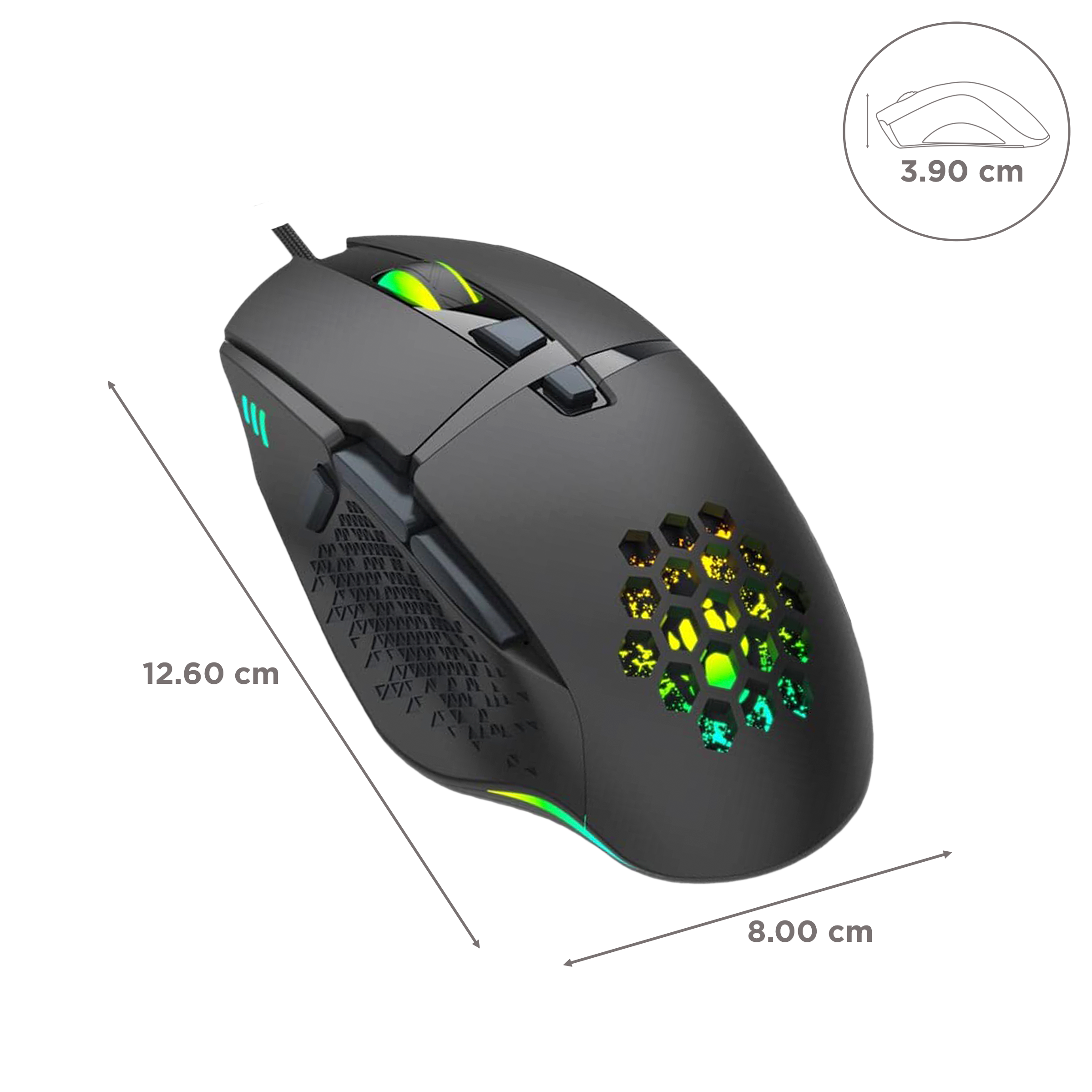 Claw Dawon Wired Optical Gaming Mouse with Customizable Buttons (6400 DPI Adjustable, Ergonomic Design, Black)_3