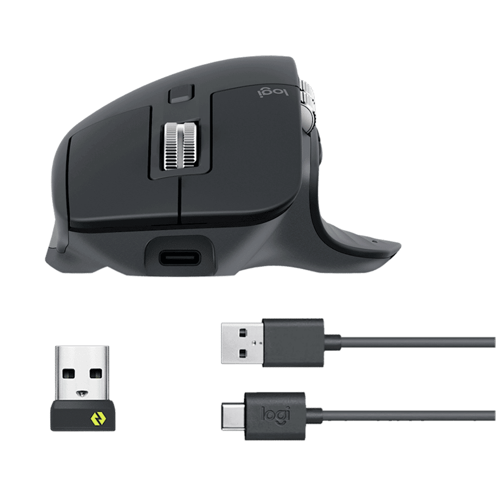 logitech MX Master 3S Rechargeable Bluetooth Wireless Laser Performance Mouse with Thumb Wheel (8000 DPI Adjustable, Multi Device Connectivity, Graphite)_9