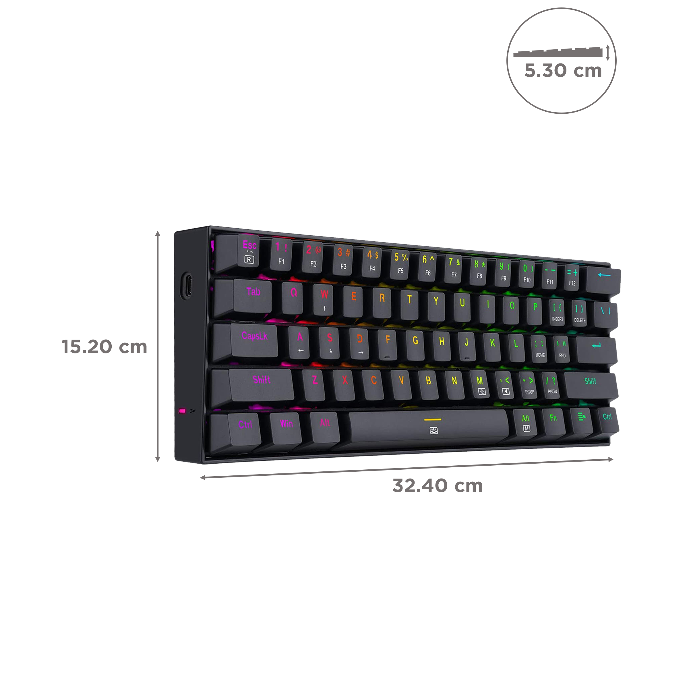 REDRAGON Dragonborn K630 RGB Wired Keyboard with Dazzling RGB Backlit (Hot-Swappable Brown Switches, Black)_3