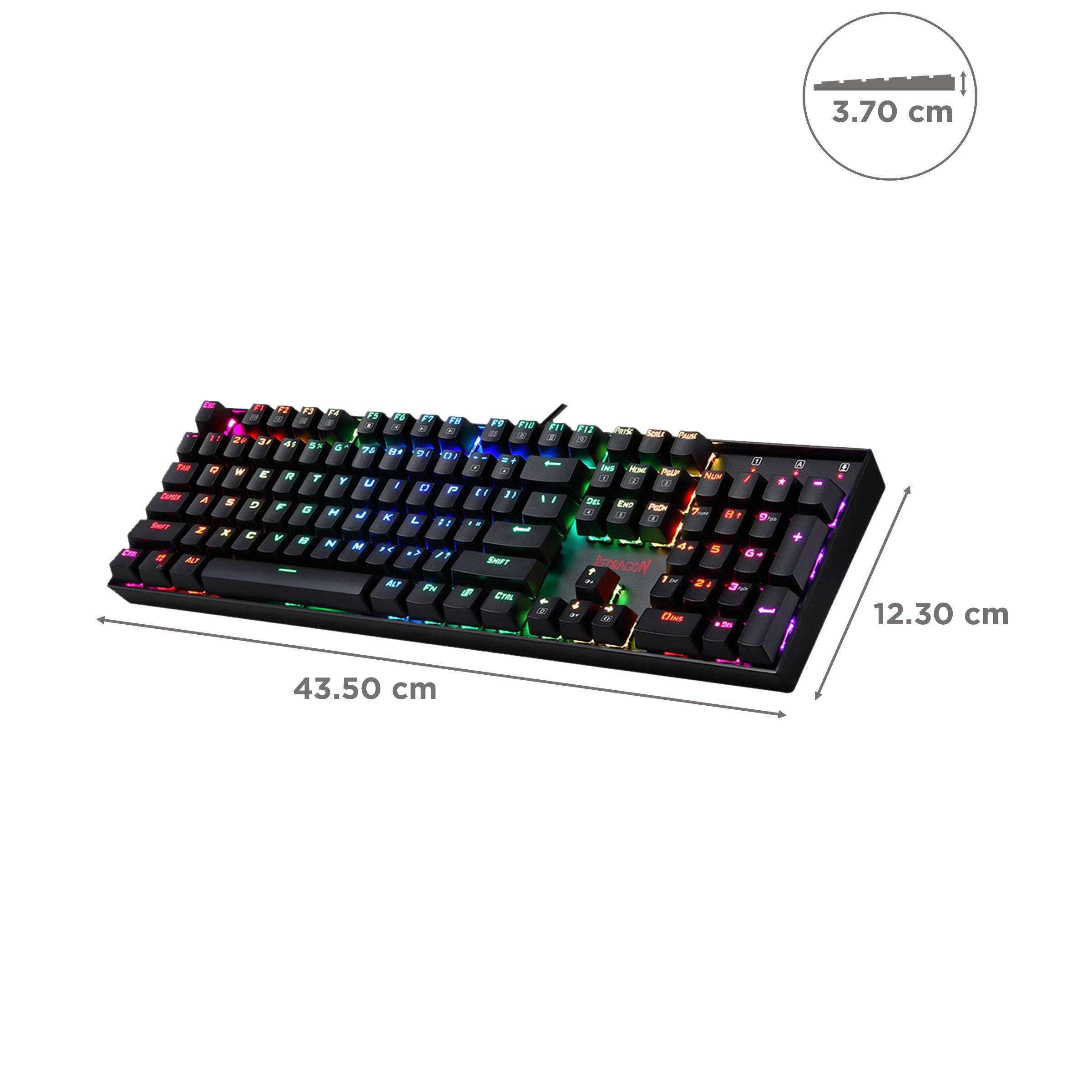 REDRAGON Mitra K551 Wired Keyboard with RGB LED Backlit Keys (Custom Mechanical Switches, Black)_3