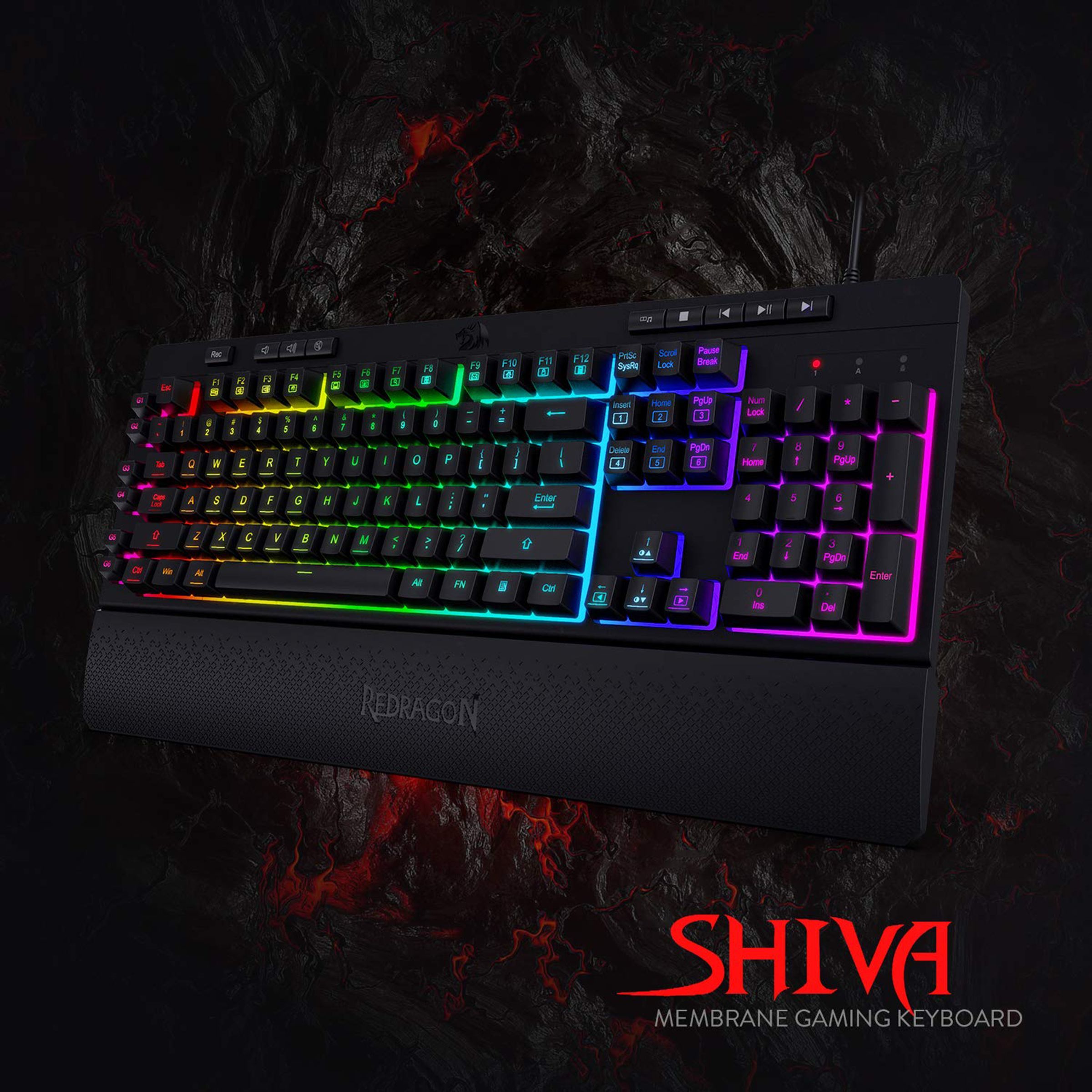 REDRAGON Shiva K512 Wired Keyboard with RGB LED Backlit Keys (Dedicated Media Controls, Black)_8