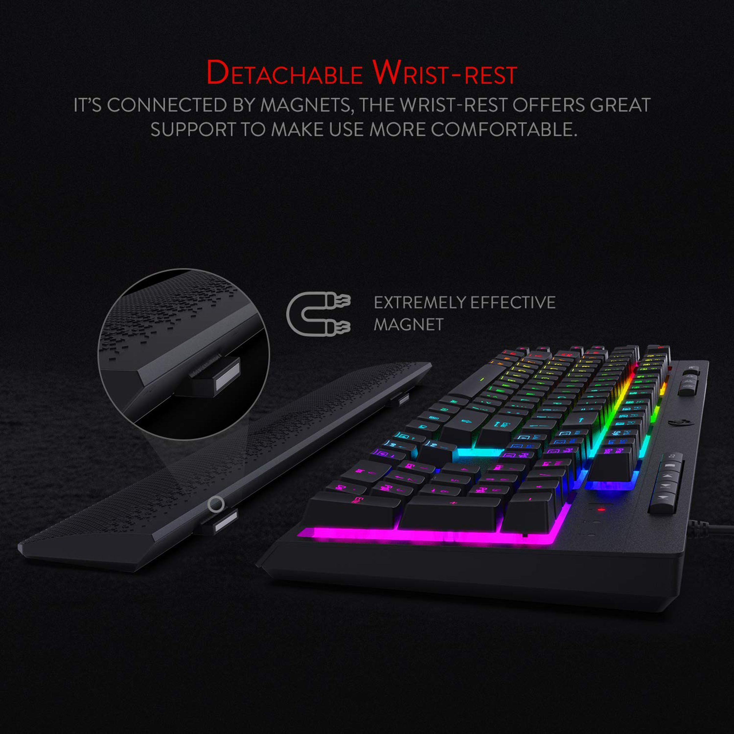 REDRAGON Shiva K512 Wired Keyboard with RGB LED Backlit Keys (Dedicated Media Controls, Black)_6
