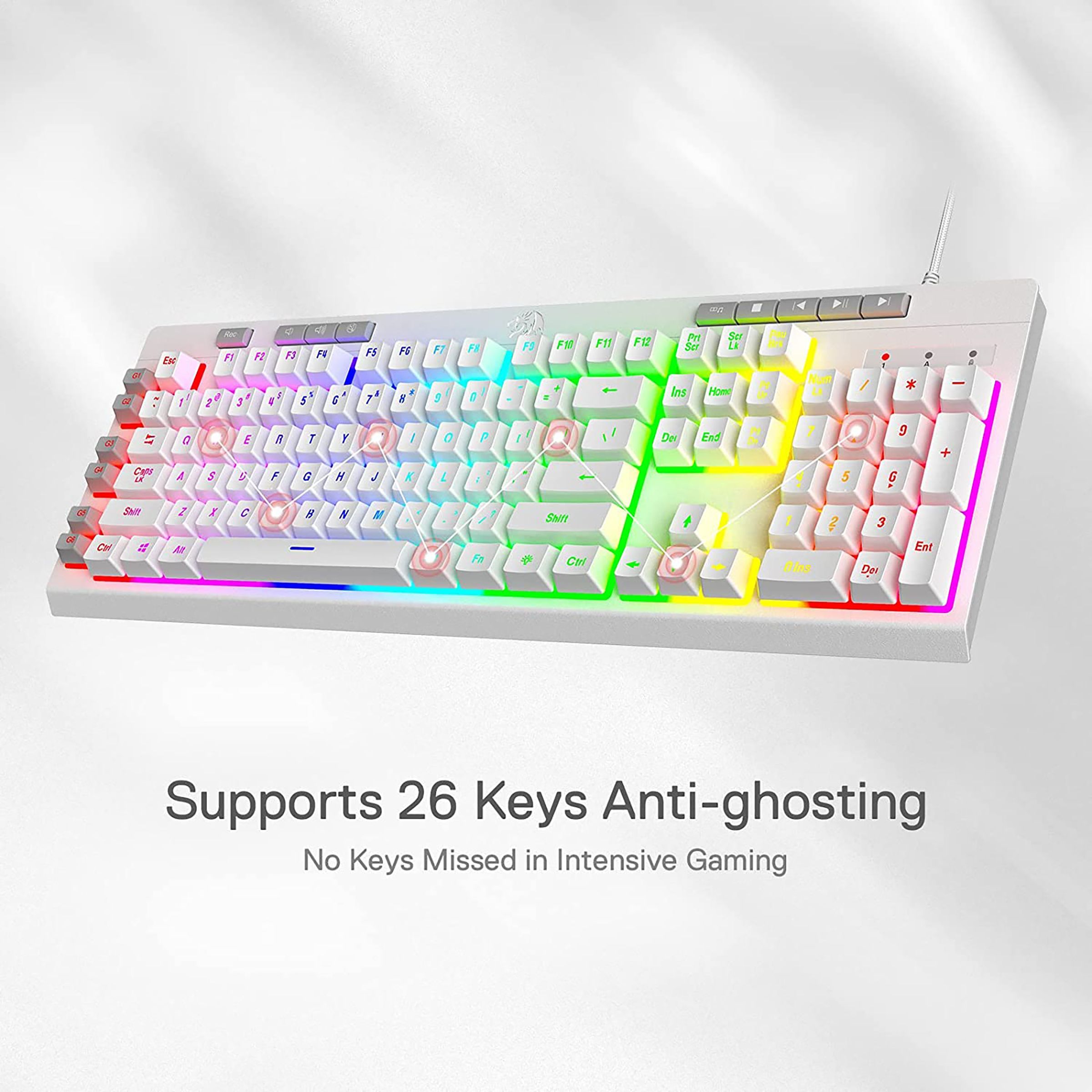 REDRAGON Shiva K512 Wired Gaming Keyboard (RGB Backlight, White)_3