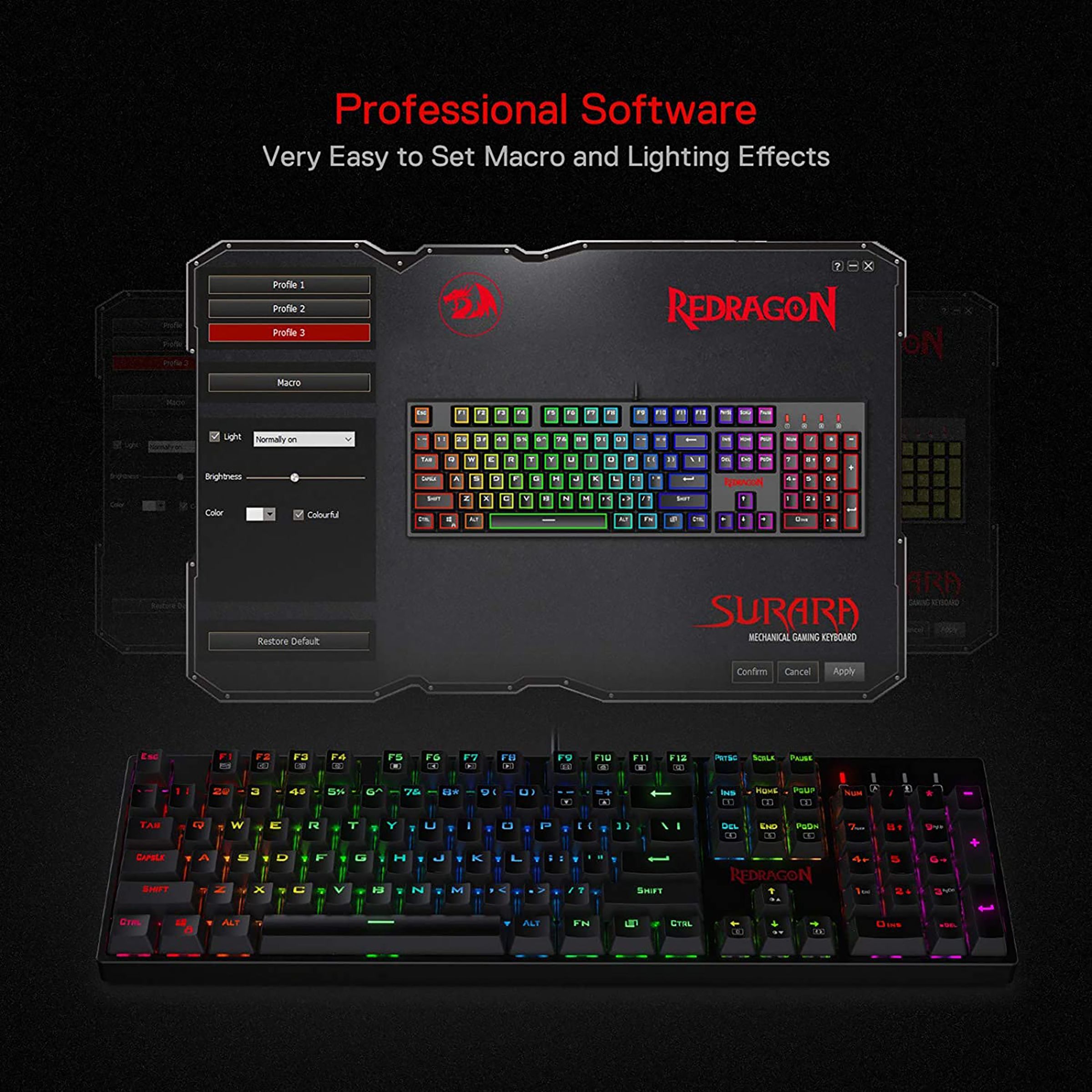 REDRAGON Surara K582 Wired Gaming Keyboard (RGB Backlight Red Switch, Black)_13