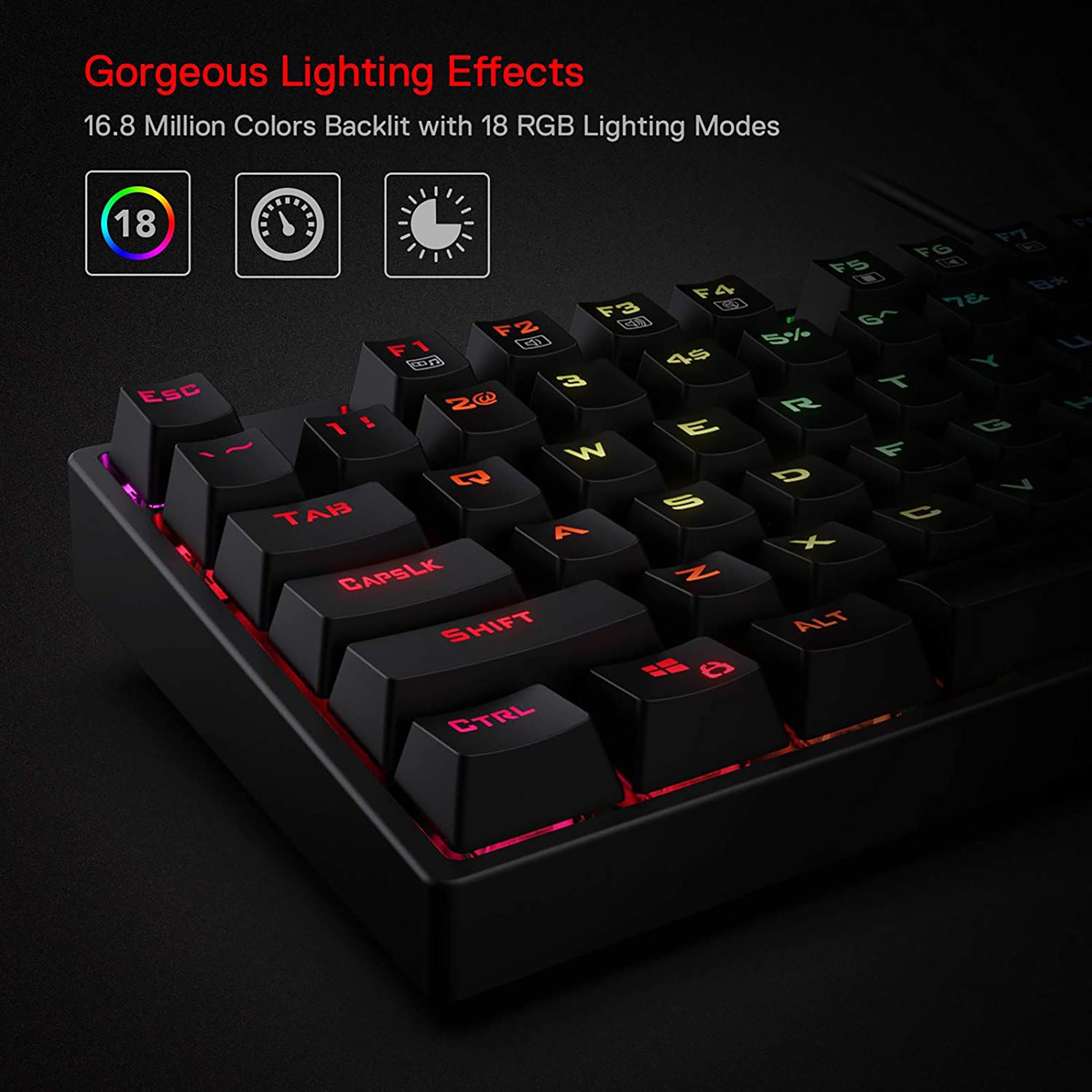 REDRAGON Surara K582 Wired Gaming Keyboard (RGB Backlight Red Switch, Black)_14