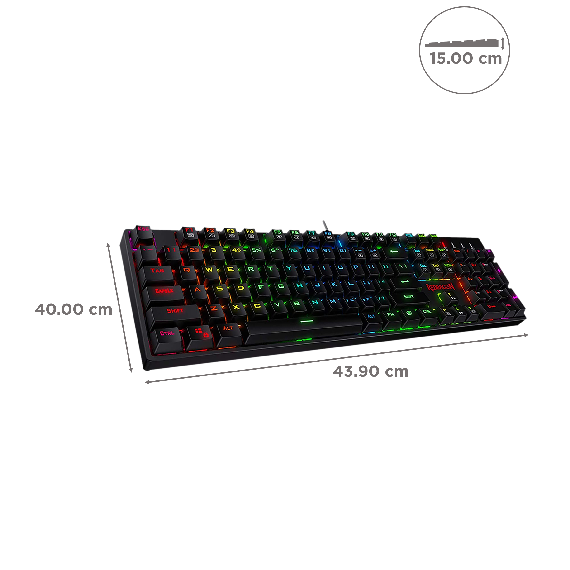 REDRAGON Surara K582 Wired Gaming Keyboard (RGB Backlight Red Switch, Black)_3
