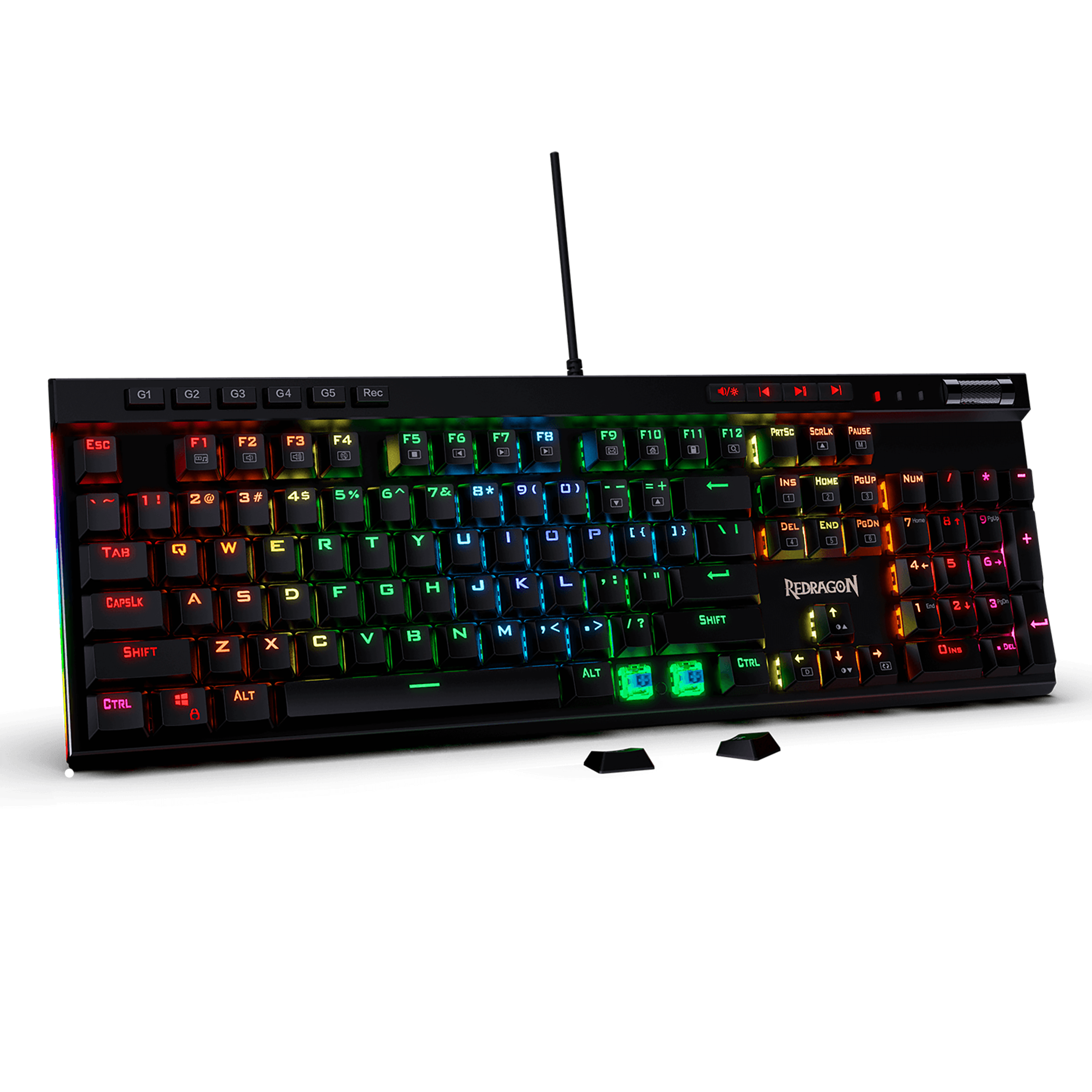 REDRAGON Vata K580 Wired Keyboard with 12 Dedicated Multimedia Keys (RGB Backlight, Black)_1