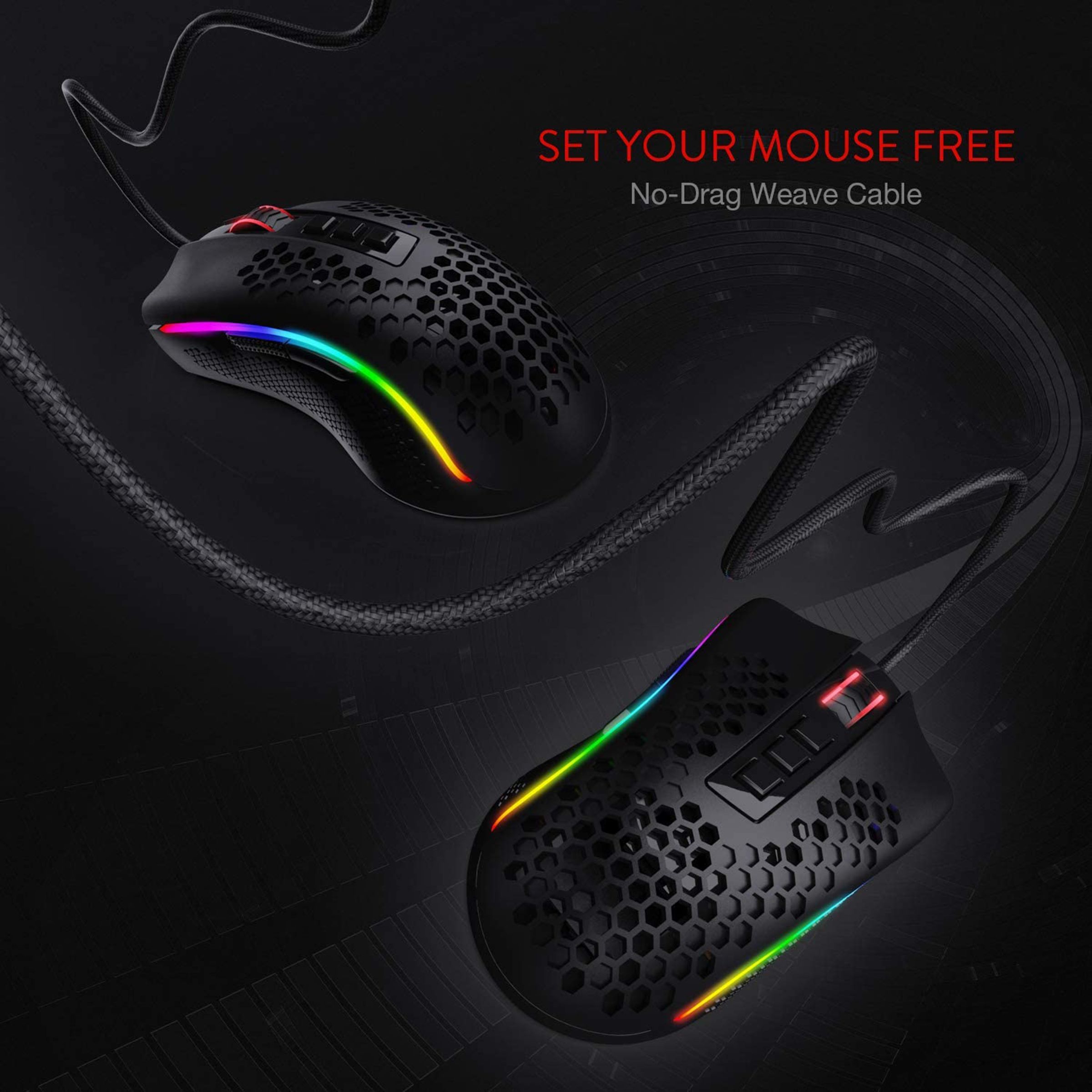 REDRAGON Strom Wired Optical Gaming Mouse (12400 DPI Adjustable, Aesthetics of Hive, Black) REDRAGON Strom Wired Optical Gaming Mouse (12400 DPI Adjustable, Aesthetics of Hive, Black)_9