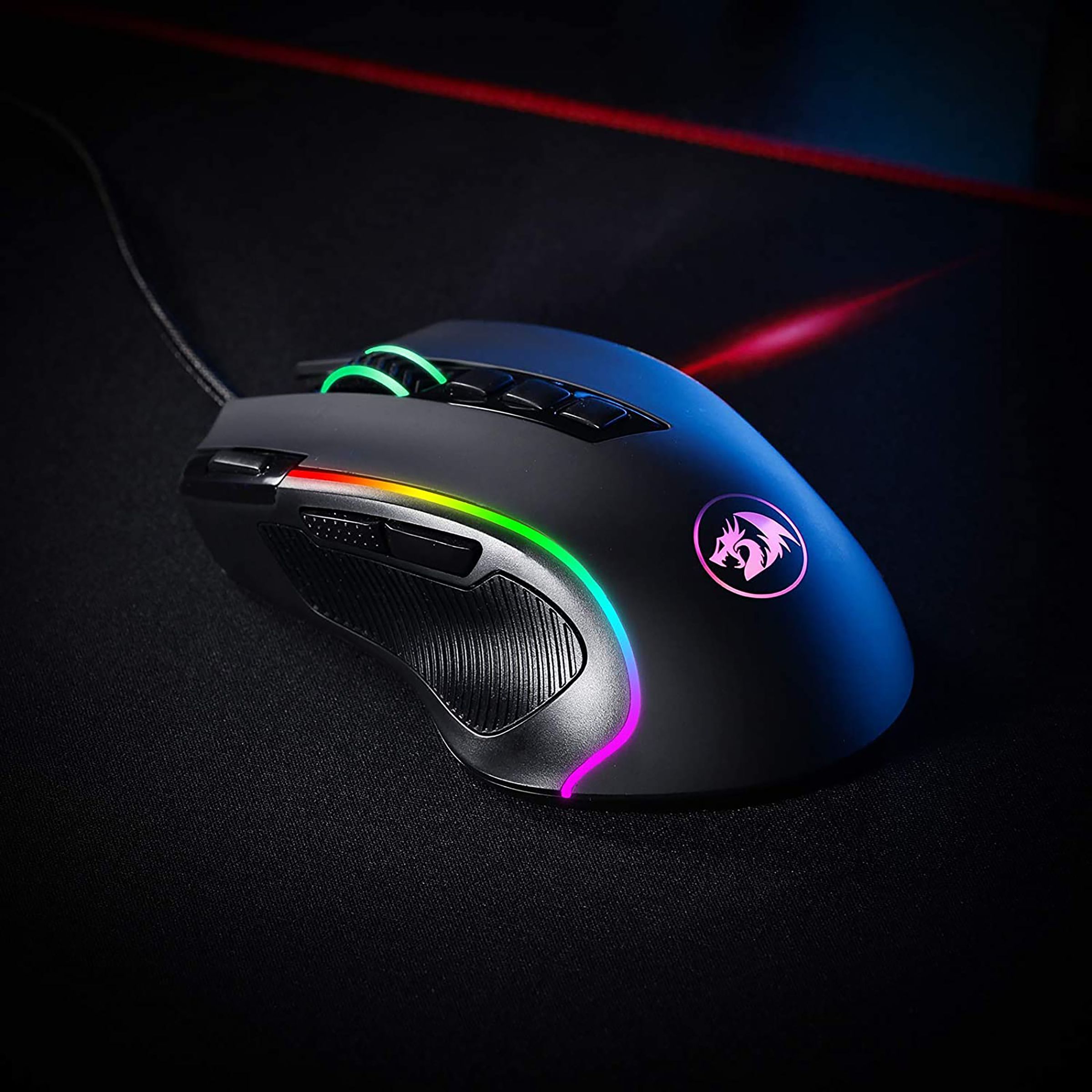 REDRAGON Predator Wired Optical Gaming Mouse with Customizable Buttons (4000 DPI, Ergonomic Design, Black)_4