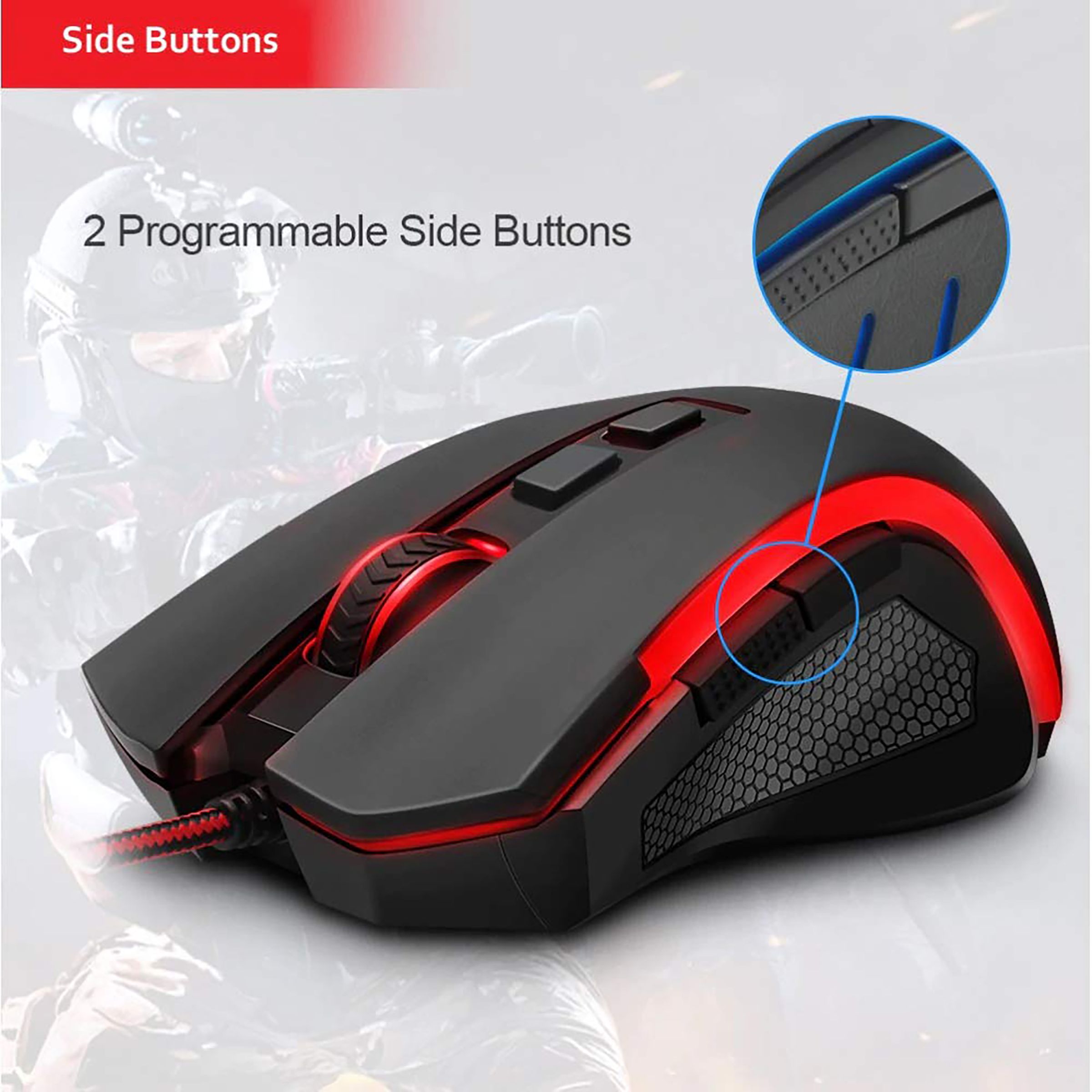 REDRAGON Griffin Wired Optical Gaming Mouse (7200 DPI Adjustable, Ergonomic Design, Black)_9