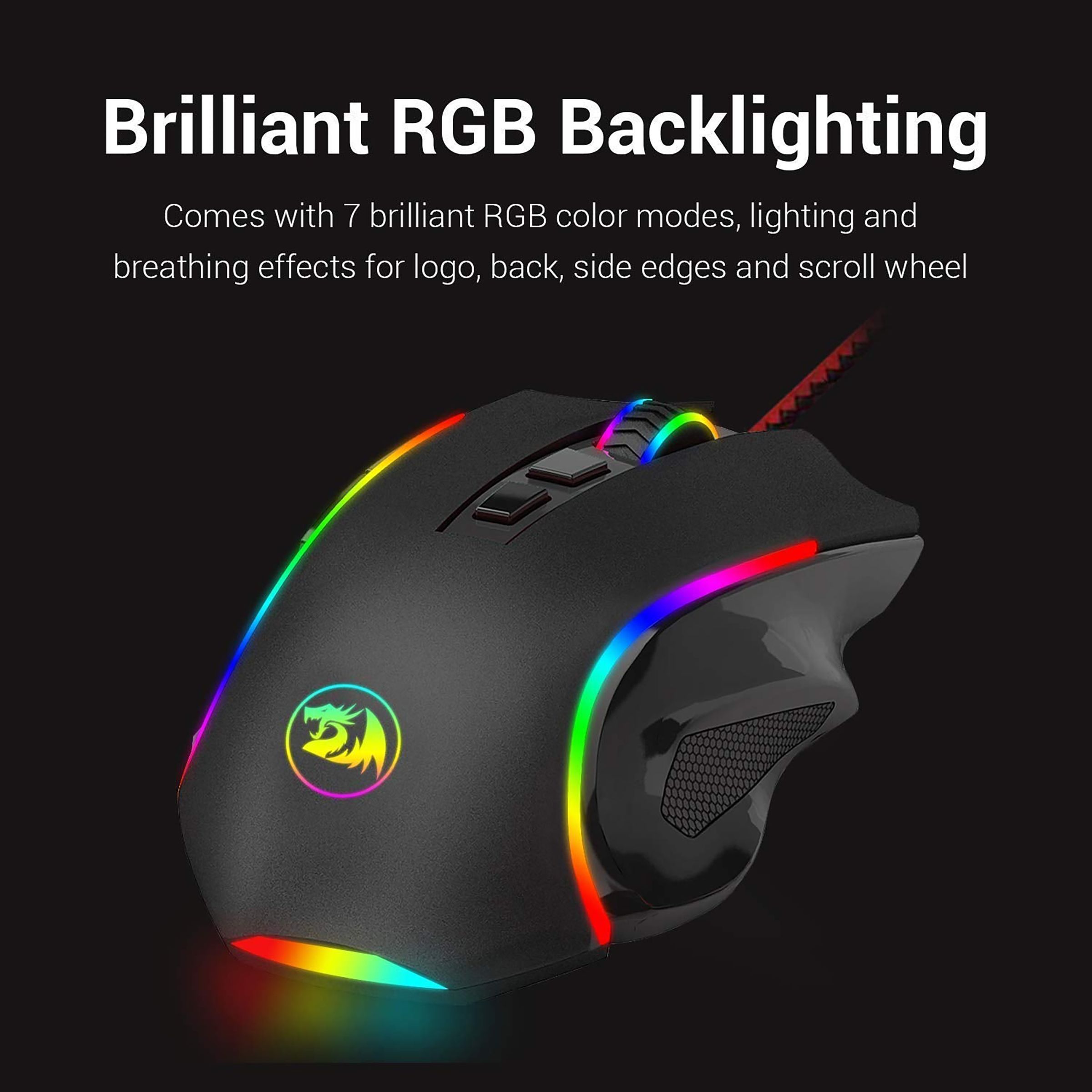 REDRAGON Griffin Wired Optical Gaming Mouse (7200 DPI Adjustable, Ergonomic Design, Black)_11
