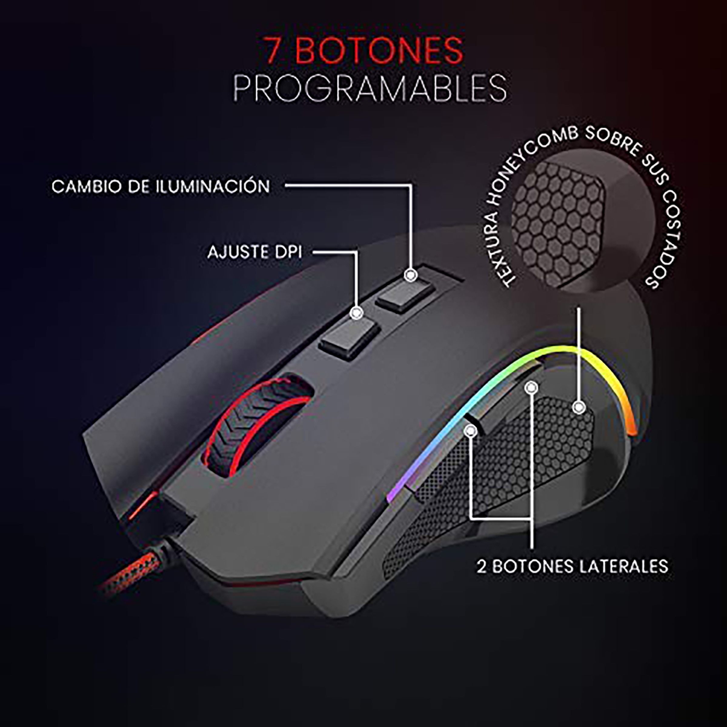 REDRAGON Griffin Wired Optical Gaming Mouse (7200 DPI Adjustable, Ergonomic Design, Black)_15