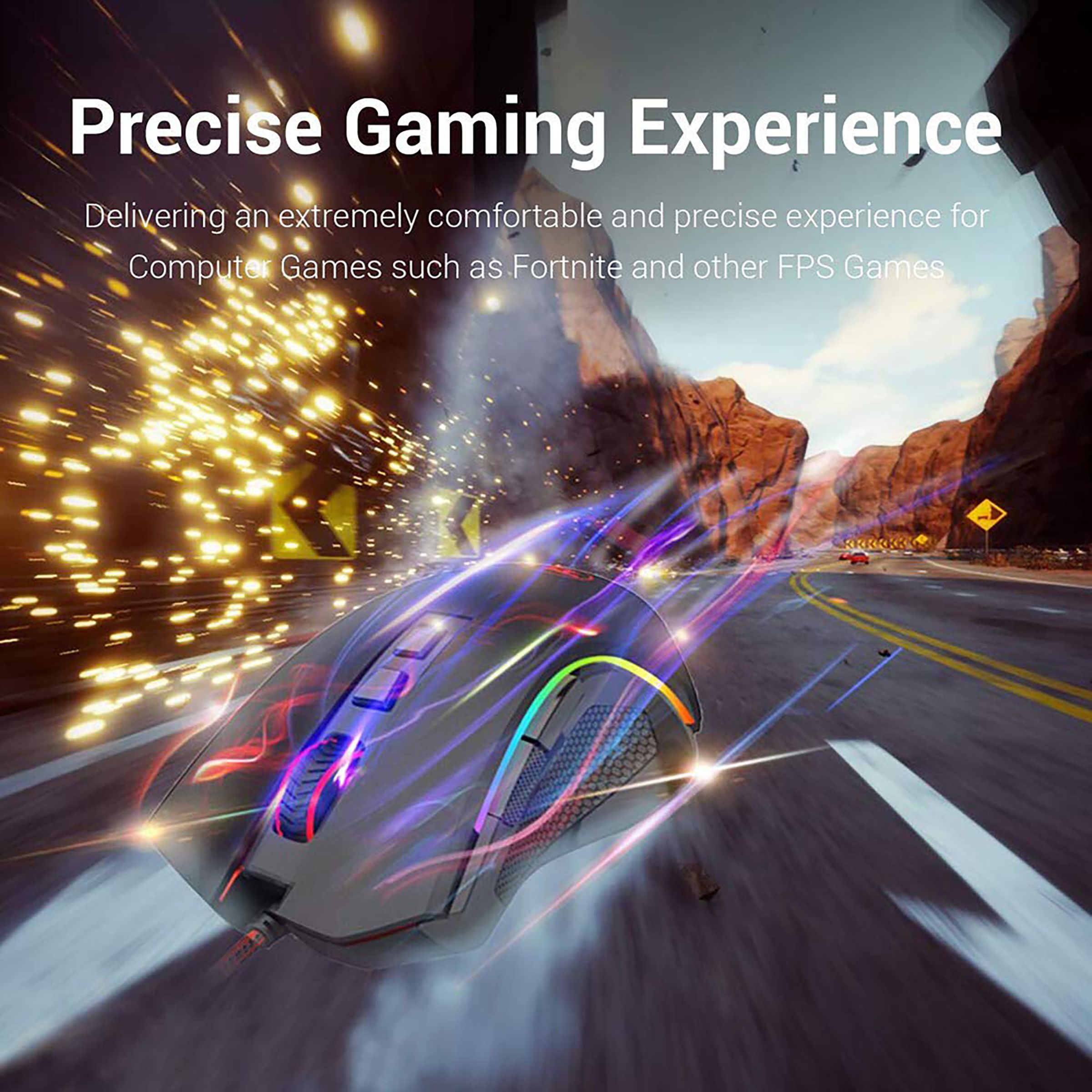 REDRAGON Griffin Wired Optical Gaming Mouse (7200 DPI Adjustable, Ergonomic Design, Black)_6