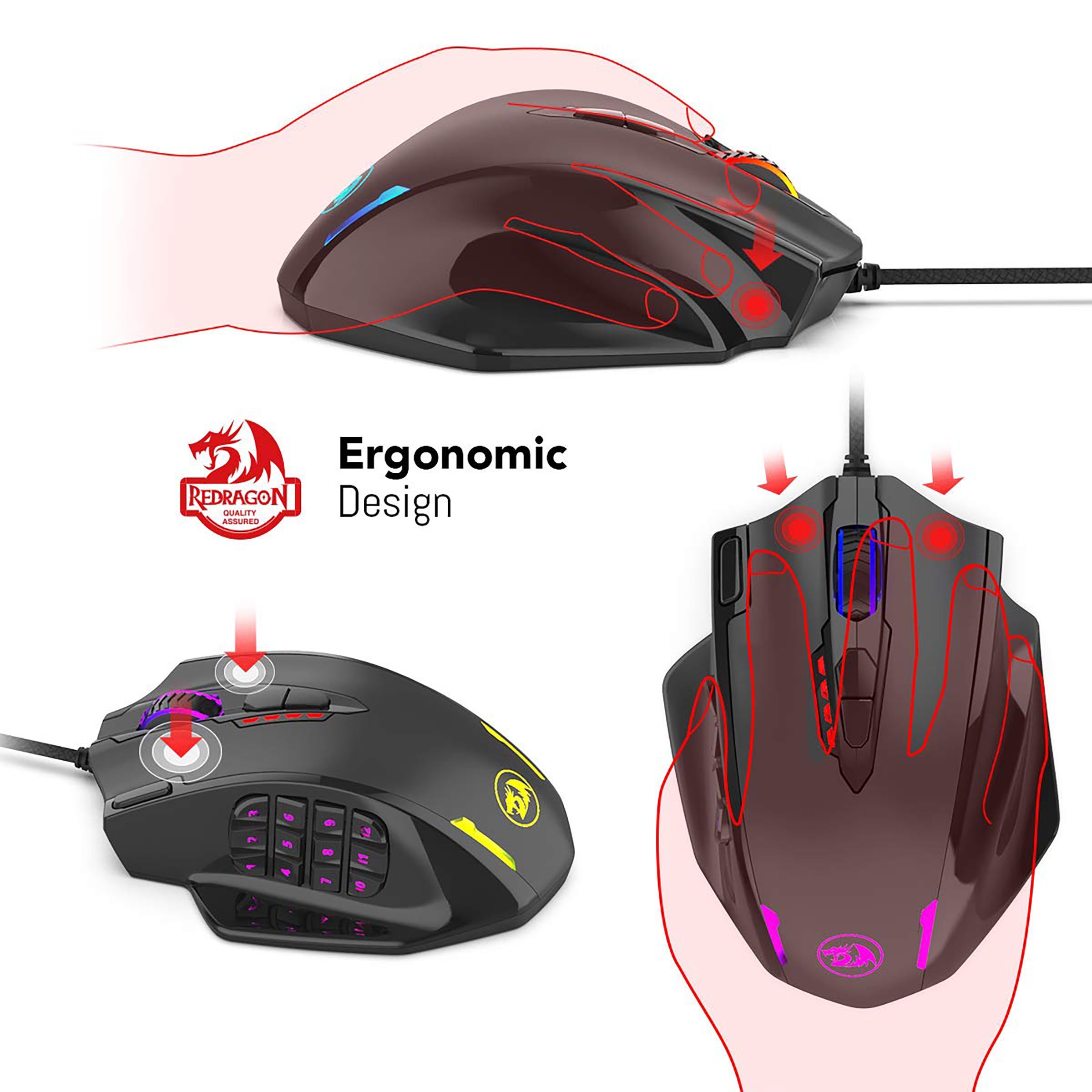 REDRAGON Impact Wired Optical Gaming Mouse (12400 DPI, High-End Design, Black)_9