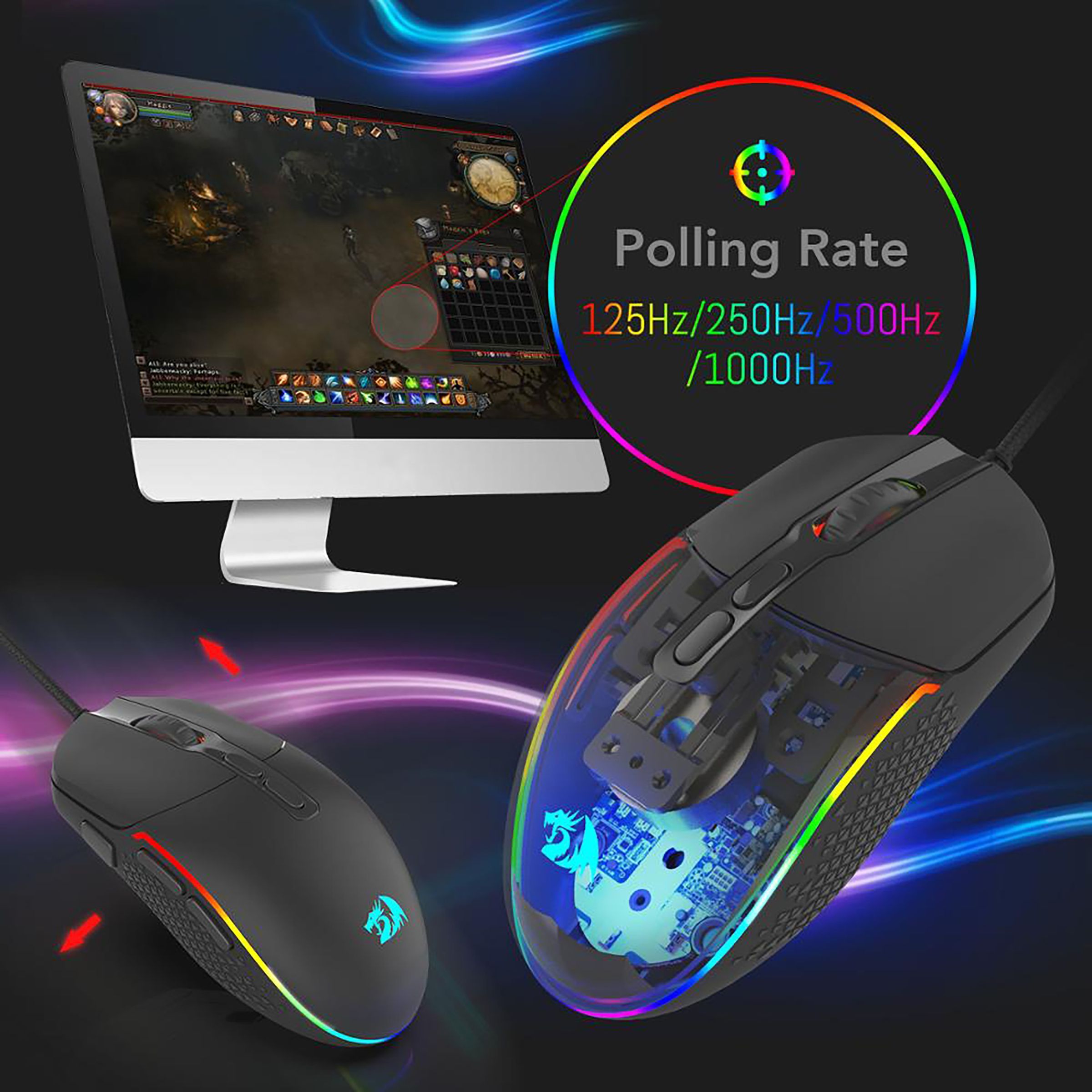 REDRAGON Invader Wired Optical Gaming Mouse (5000 DPI Adjustable, Fire Button, Black)_6