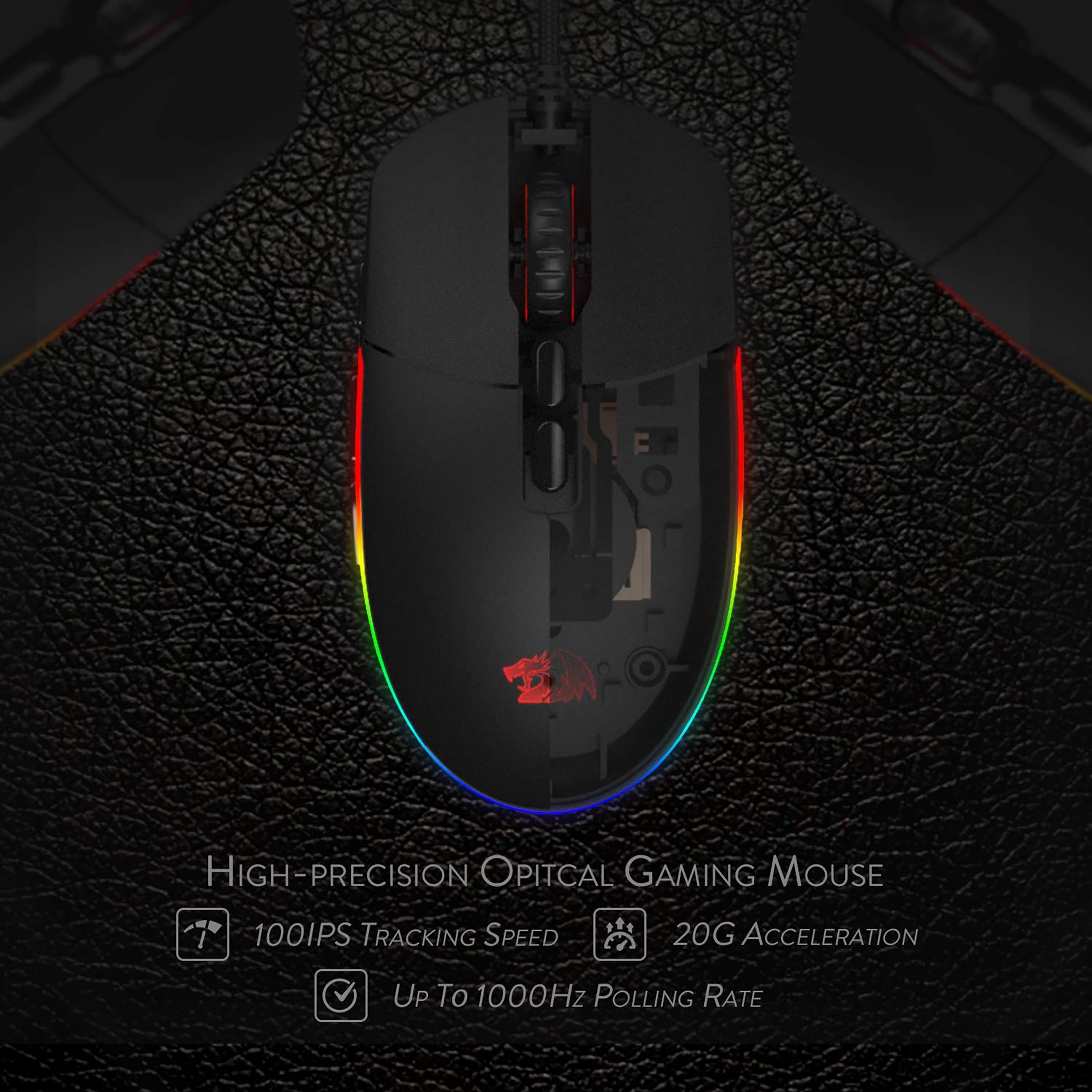 REDRAGON Invader Wired Optical Gaming Mouse (5000 DPI Adjustable, Fire Button, Black)_16