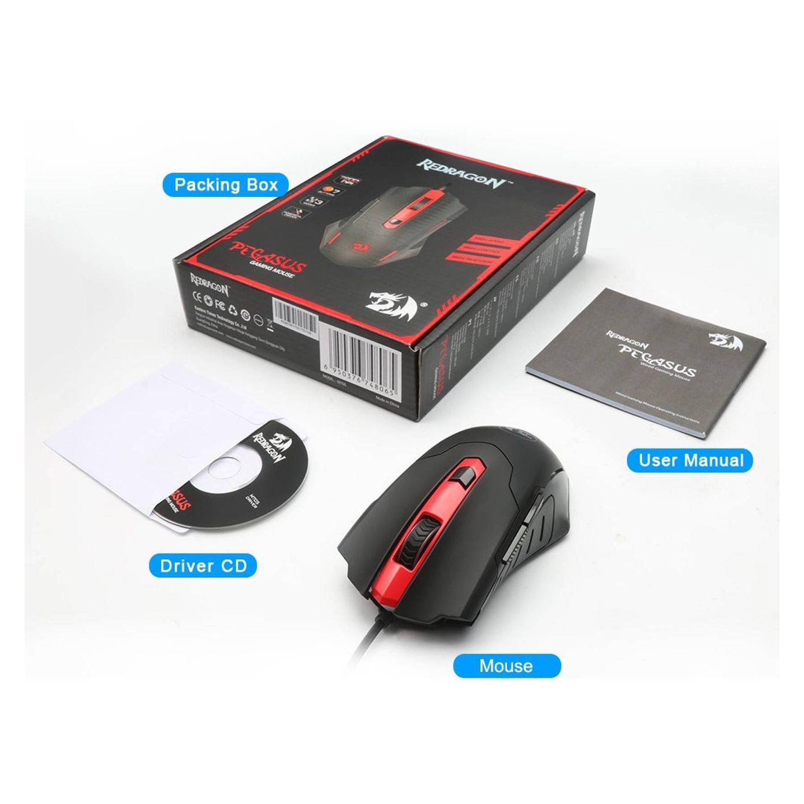 Redgear Wired Optical Gaming Mouse (Backlight Customization, Pegasus M705, Black)_2