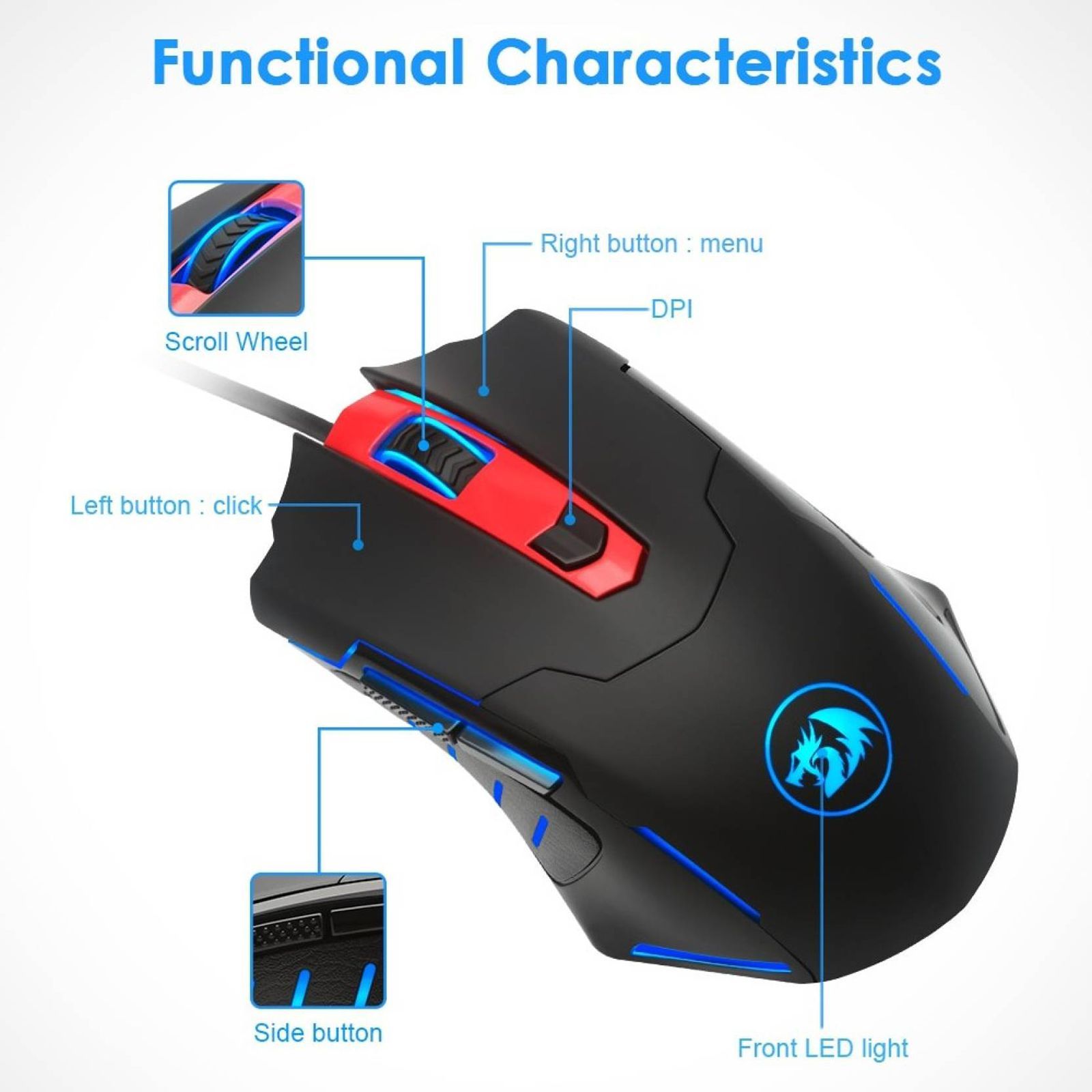 Redgear Wired Optical Gaming Mouse (Backlight Customization, Pegasus M705, Black)_4