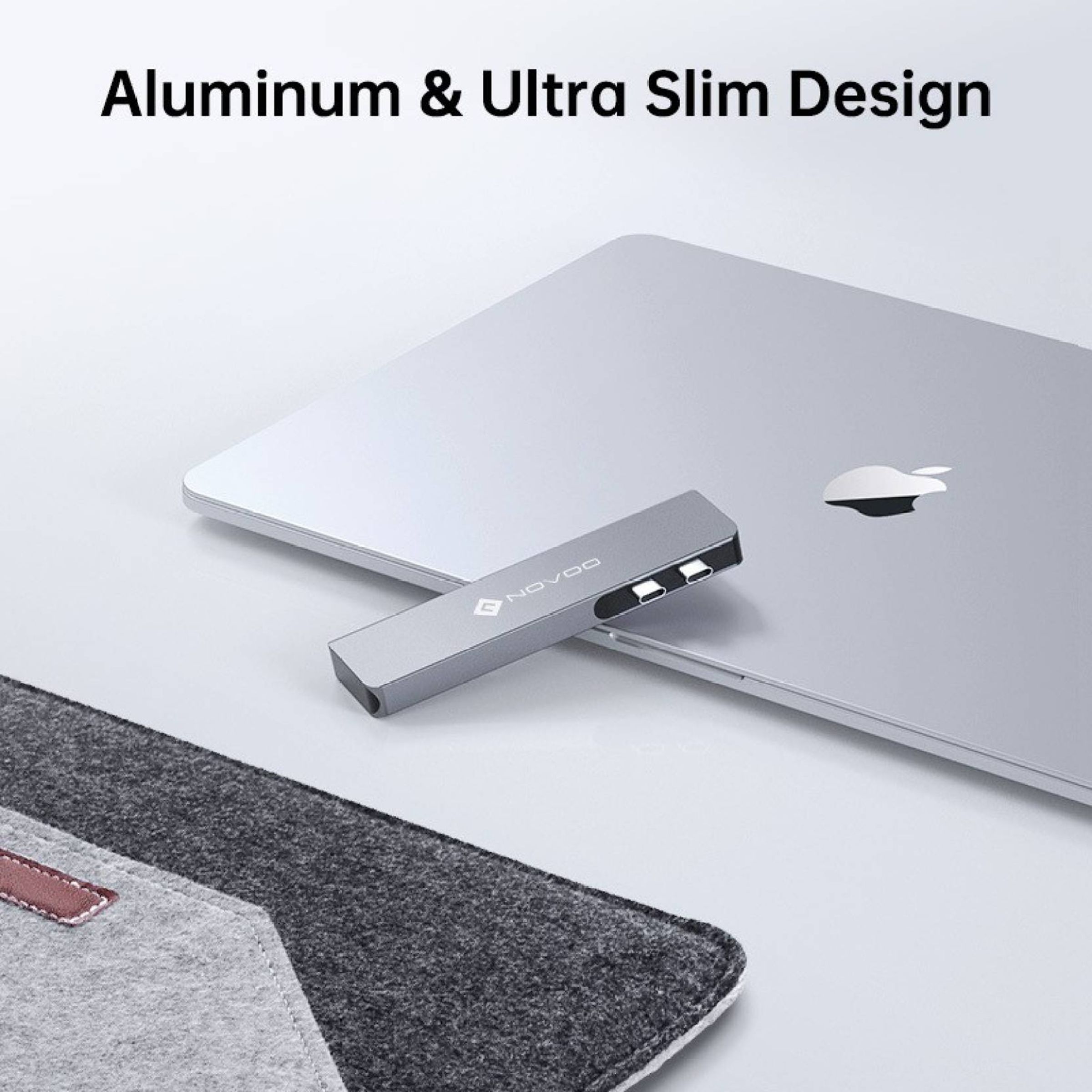 NOVOO 7-in-2 USB 3.0 Type C to USB 3.0 Type C, USB Type A, SD Card Slot, MicroSD Card Slot, HDMI USB Hub (4K Video Resolution, Grey)_5