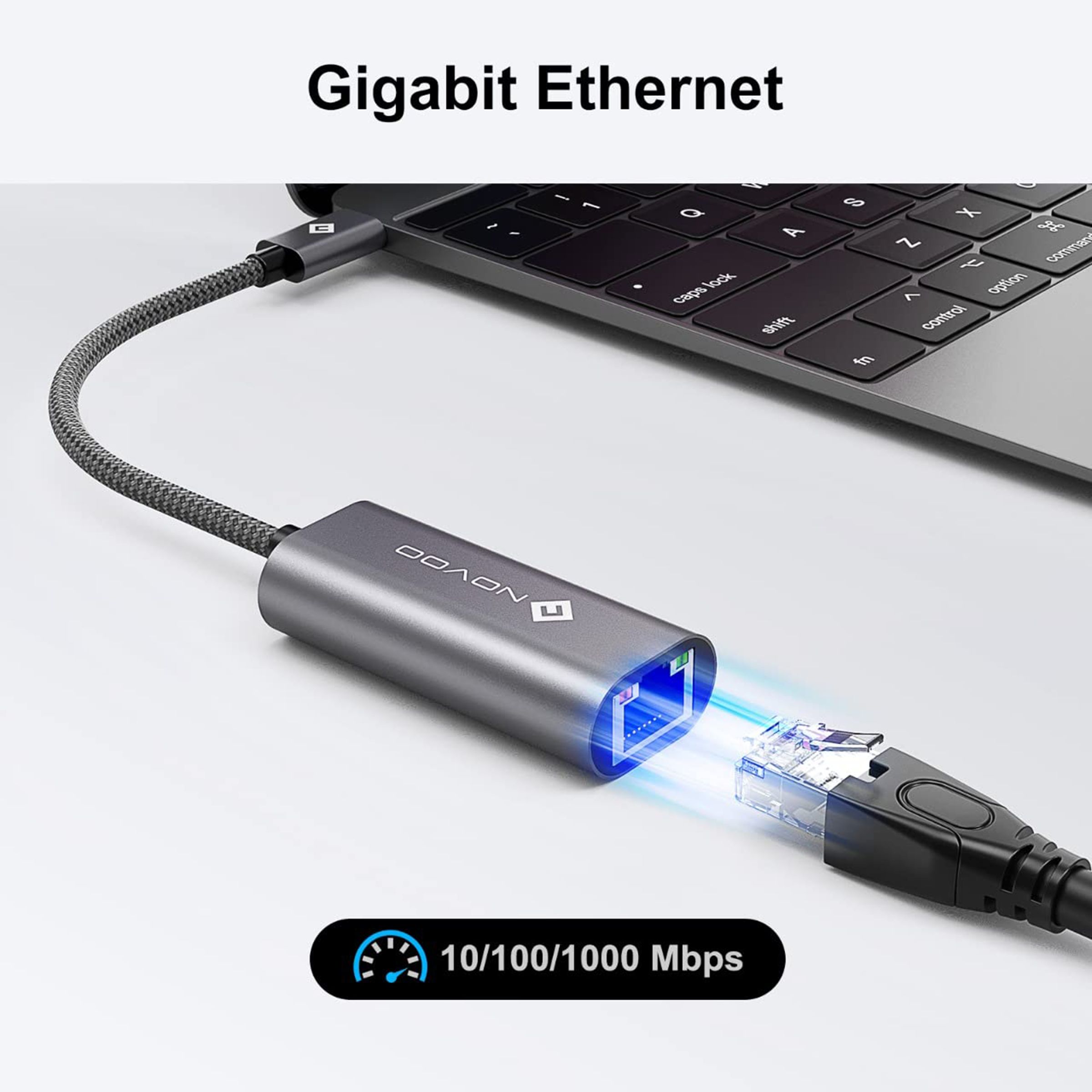 NOVOO USB 3.1 Type C to LAN Port Adapter (Universal Compatibility, Black) NOVOO USB 3.1 Type C to LAN Port Adapter (Universal Compatibility, Black)_4