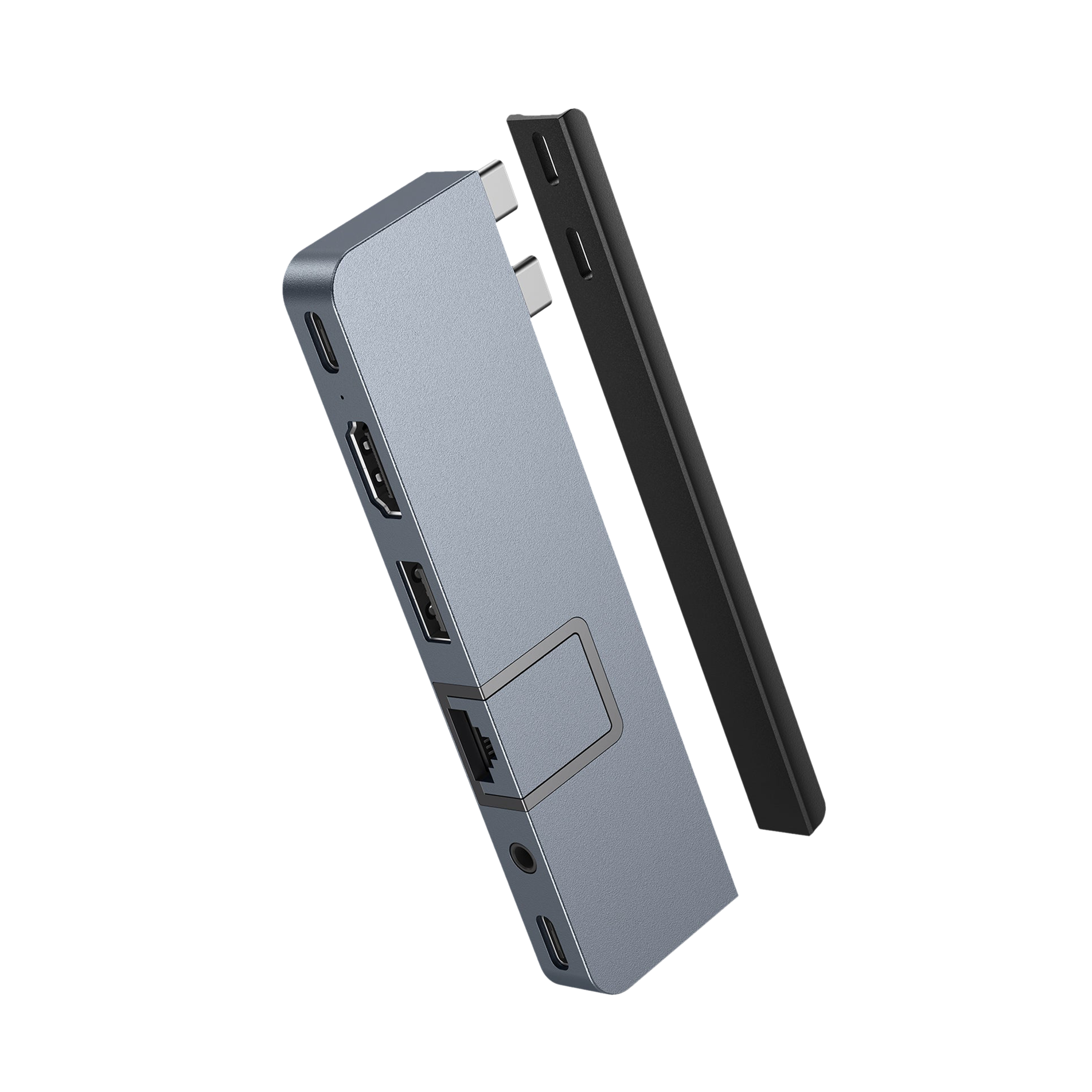 HYPERDRIVE DUO PRO 7-in-2 USB 3.0 Type C to USB 3.1 Type C, USB 3.1 Type A, HDMI Type A, LAN Port, 3.5mm Stereo, MicroSD Card Slot, Thunderbolt 4/USB4 USB Hub (Magnetic Grip, Space Grey)_11