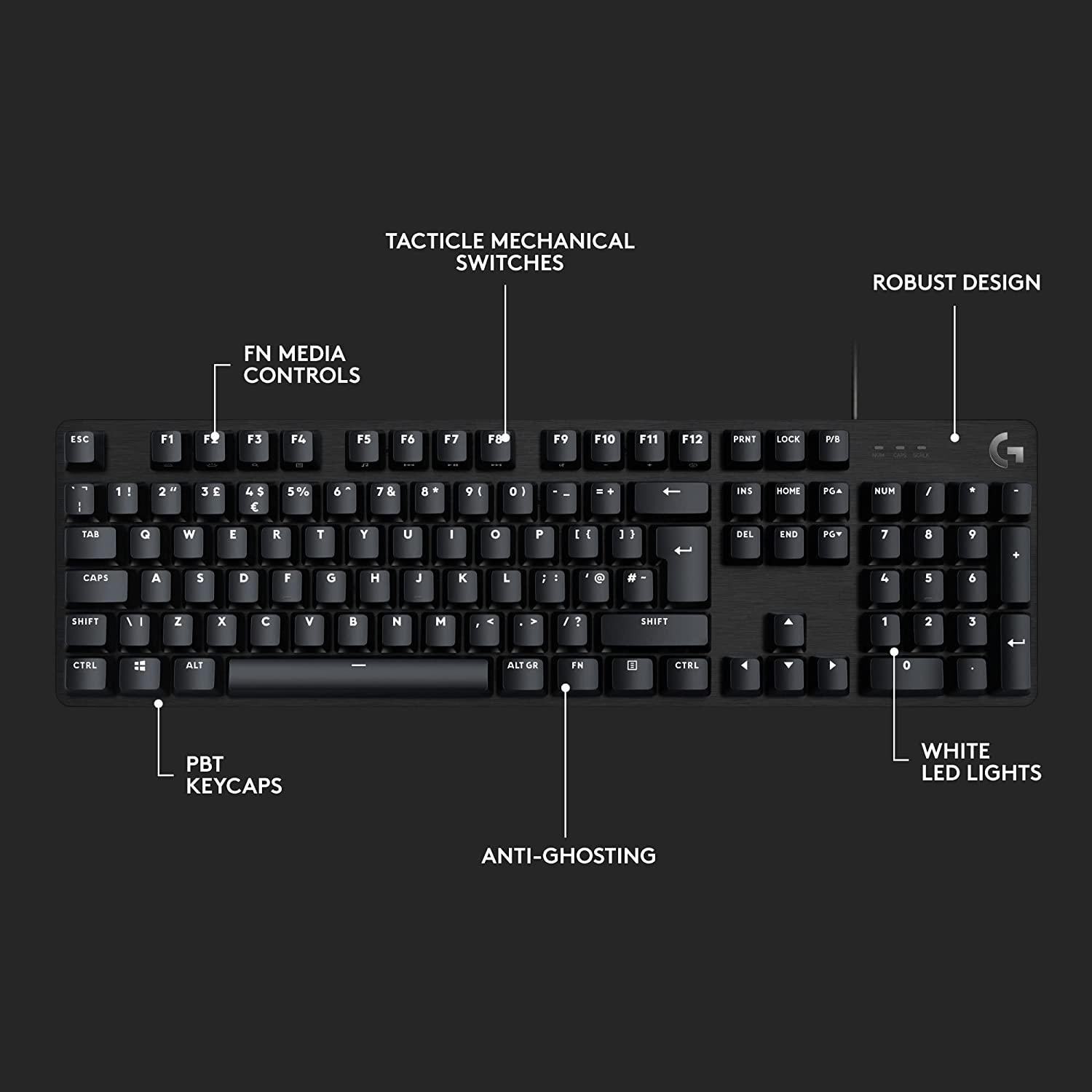 logitech G413 SE Wired Gaming Keyboard with Backlit Keys (Heat Resistant, Black) logitech G413 SE Wired Gaming Keyboard with Backlit Keys (Heat Resistant, Black)_11
