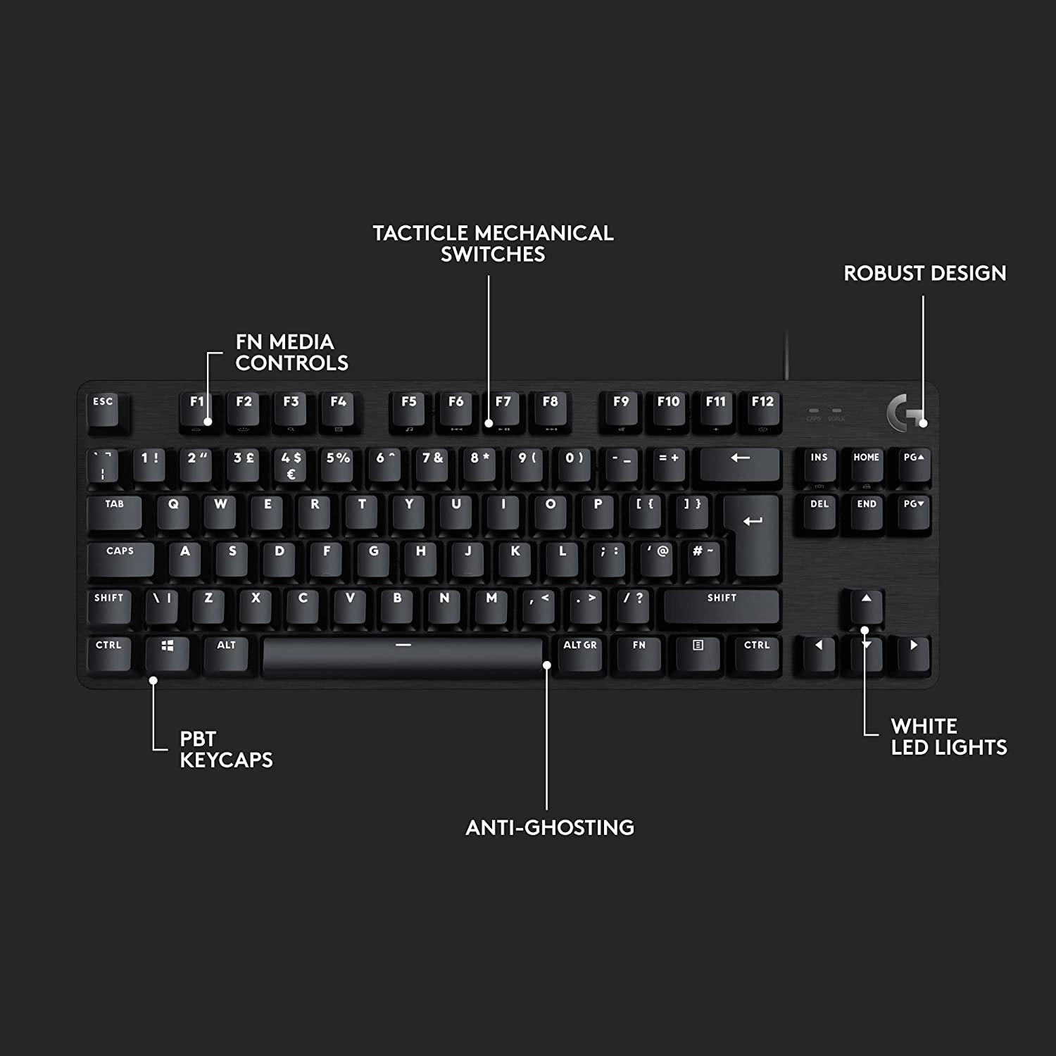logitech G413 TKL SE Wired Gaming Keyboard with Backlit Keys (Heat Resistant, Black) logitech G413 TKL SE Wired Gaming Keyboard with Backlit Keys (Heat Resistant, Black)_11