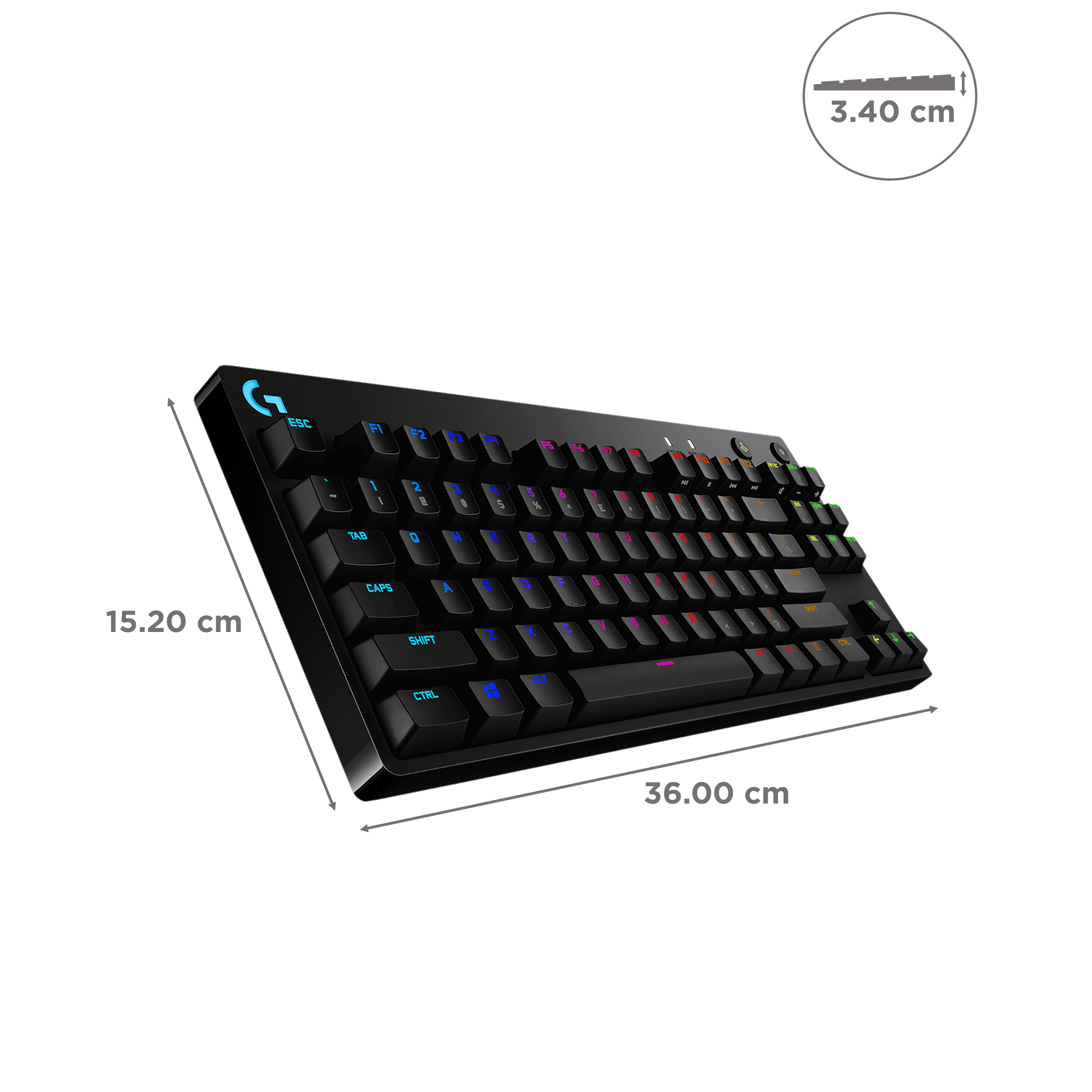 logitech G PRO Wired Gaming Keyboard with RGB Backlit Keys (GX Blue Clicky Mechanical Switches, Black)_3