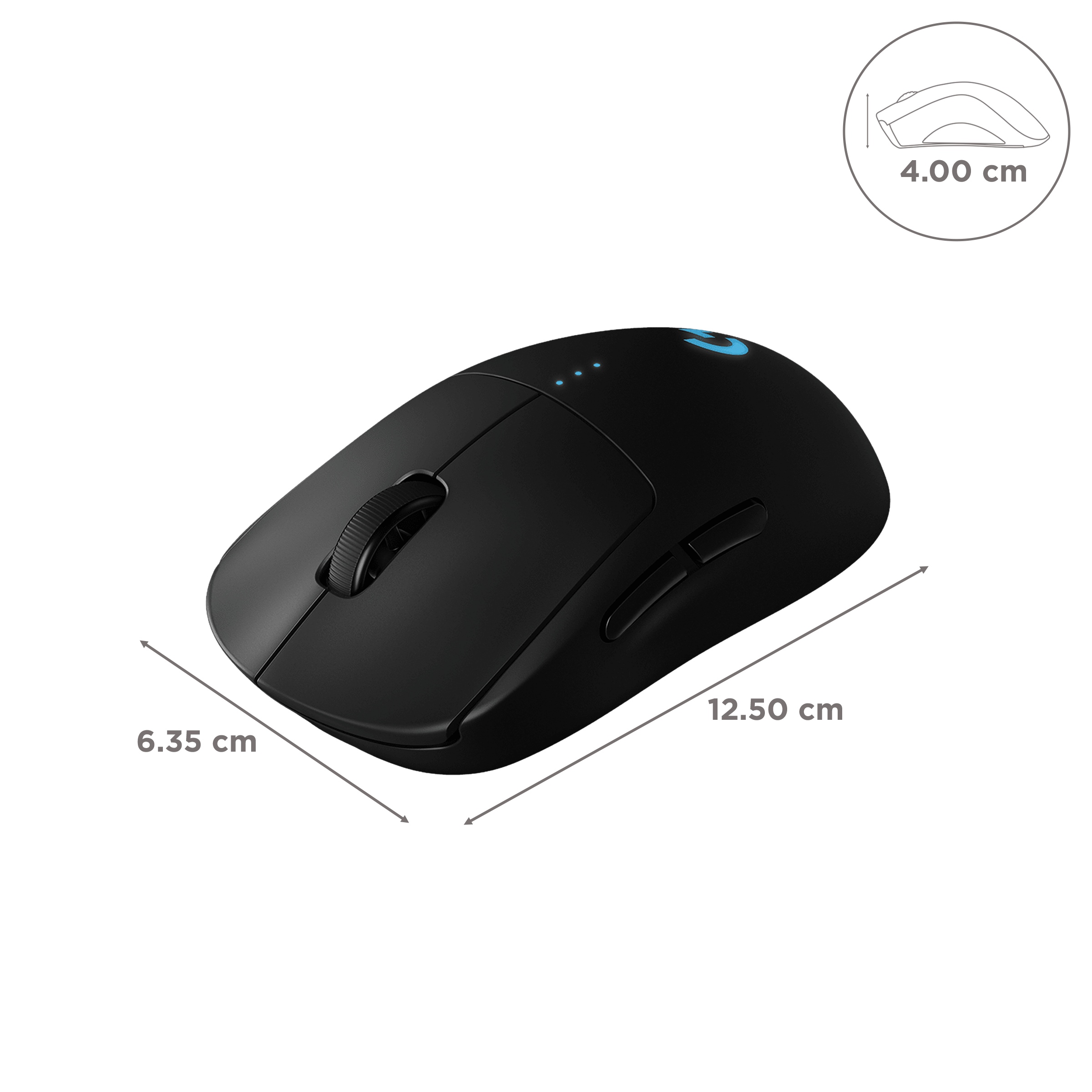 logitech Pro Wireless Optical Gaming Mouse (25600 DPI Adjustable, RGB Backlit, Black)_3