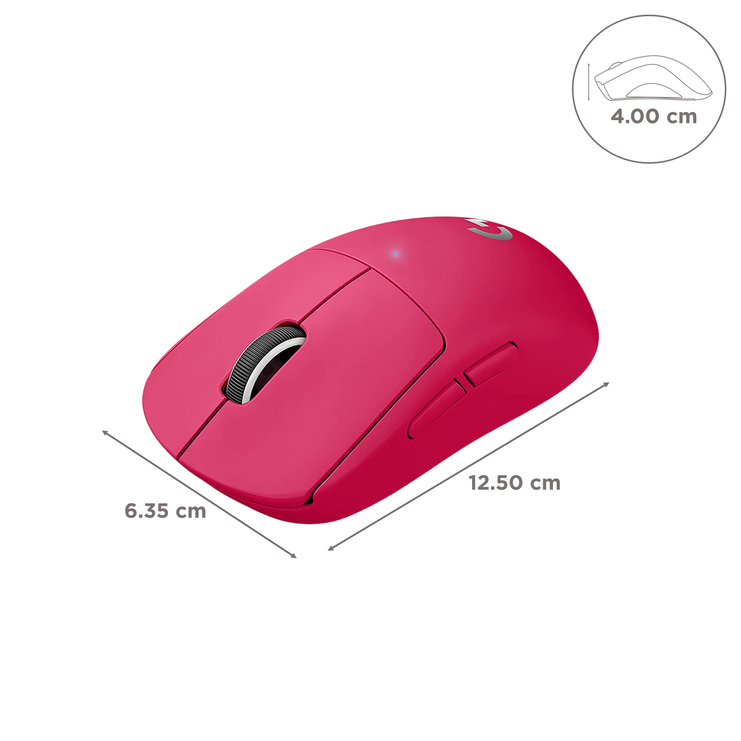 logitech PRO X Rechargeable Wireless Optical Gaming Mouse (25600 DPI Adjustable, Click Tensioning System, Magenta)_3