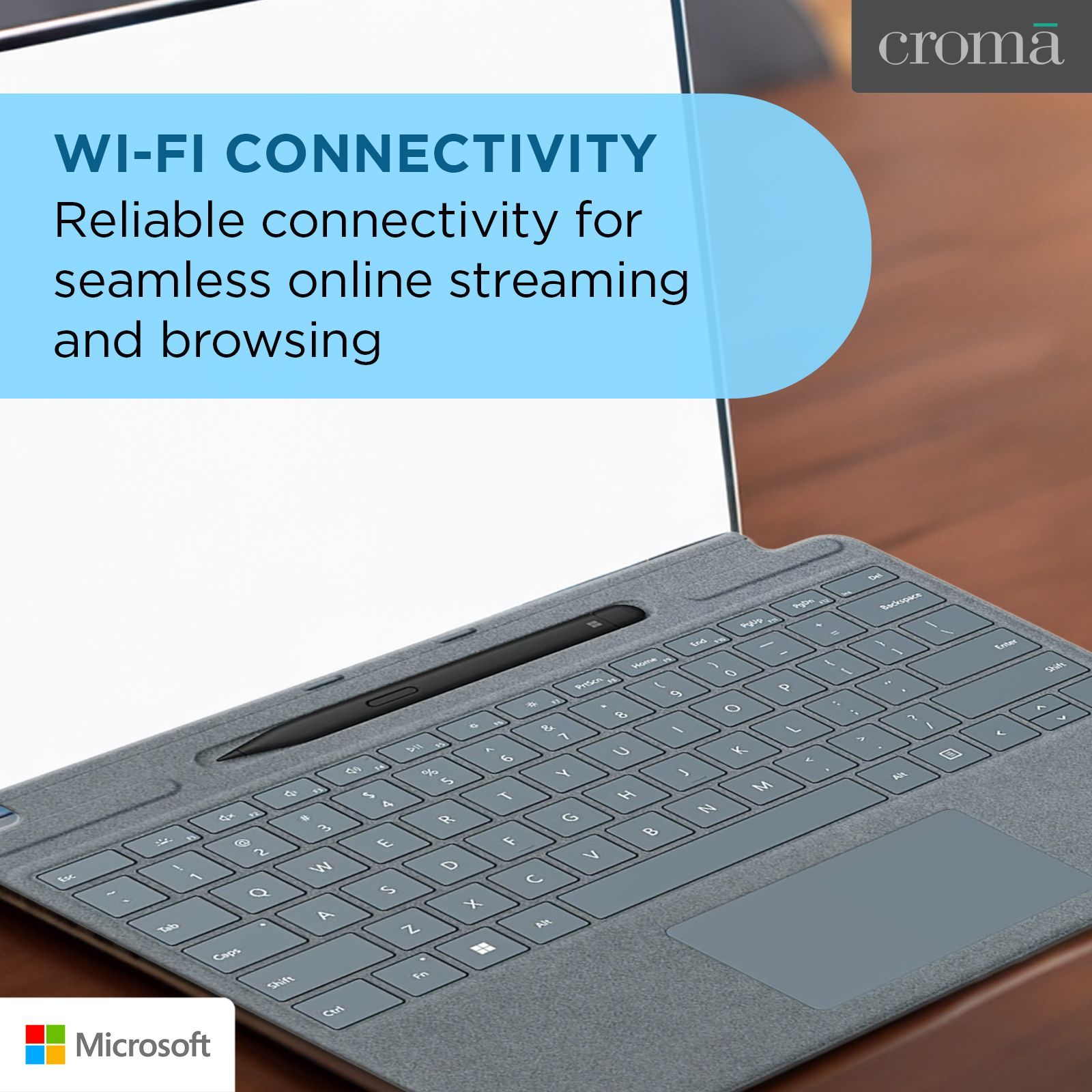 Microsoft Wi-Fi Wireless Keyboard with Touchpad (Backlit Keys, Icy Blue) Microsoft Wi-Fi Wireless Keyboard with Touchpad (Backlit Keys, Icy Blue)_4