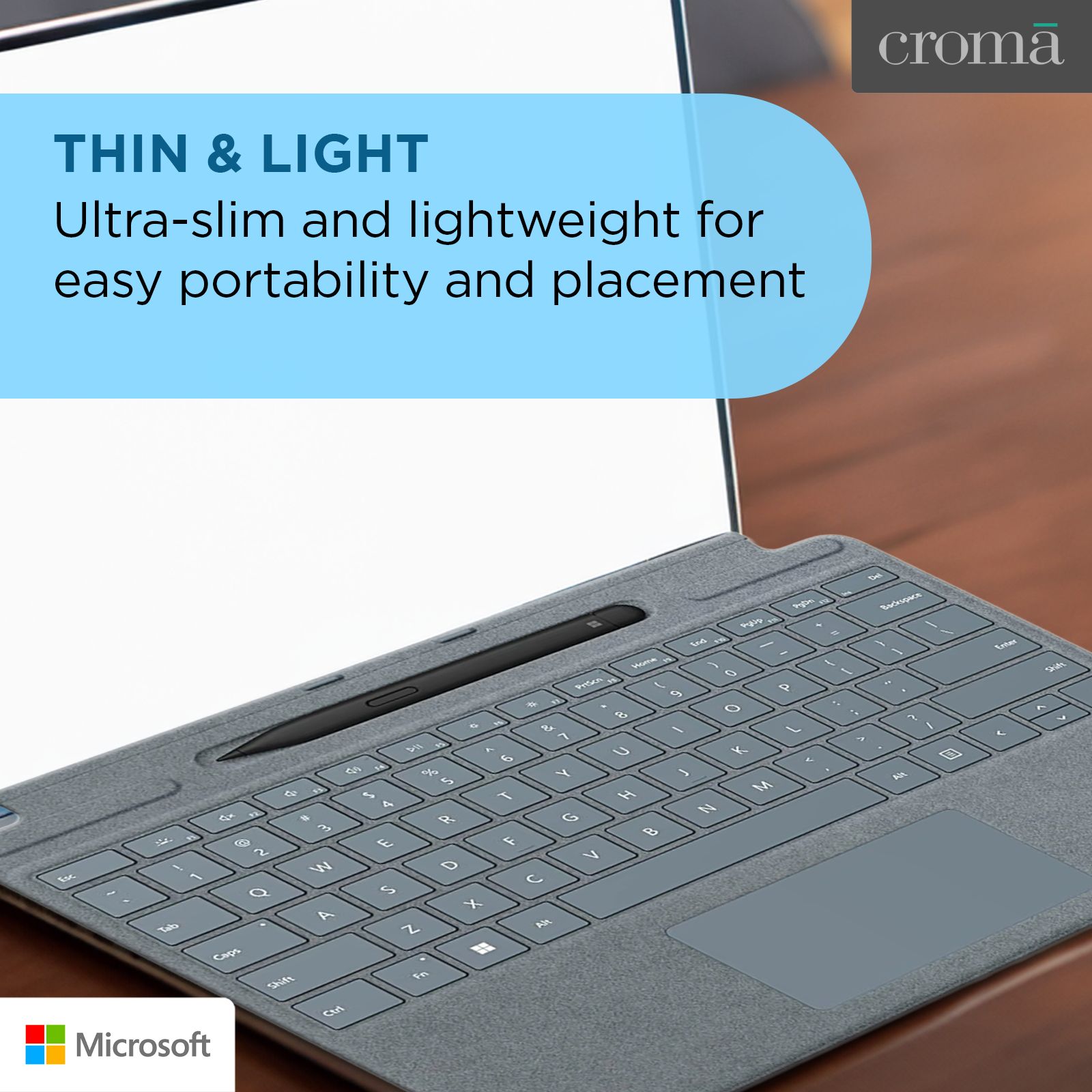 Microsoft Wi-Fi Wireless Keyboard with Touchpad (Backlit Keys, Icy Blue) Microsoft Wi-Fi Wireless Keyboard with Touchpad (Backlit Keys, Icy Blue)_3