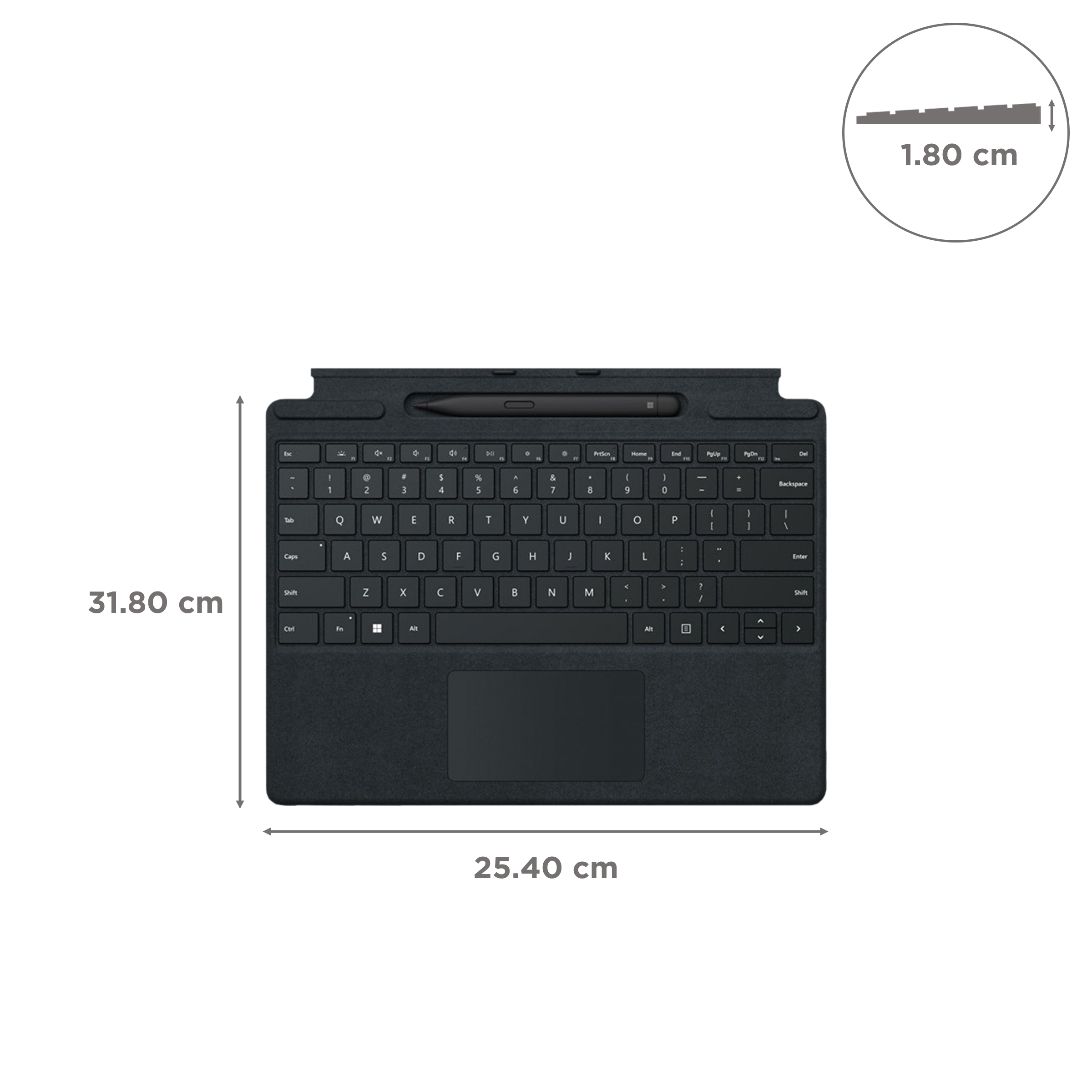 Microsoft Surface Pro Wi-Fi Detachable Keyboard for Windows with Touchpad (Magnetic Interface, Black)_2