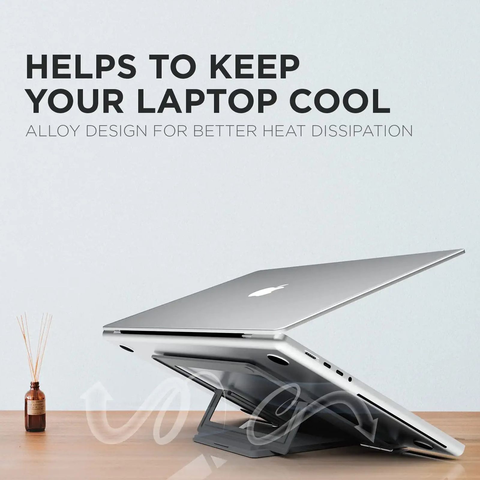 AMKETTE Ergo Luxe Laptop Stand (4 Level Adjustment, Space Grey)_2