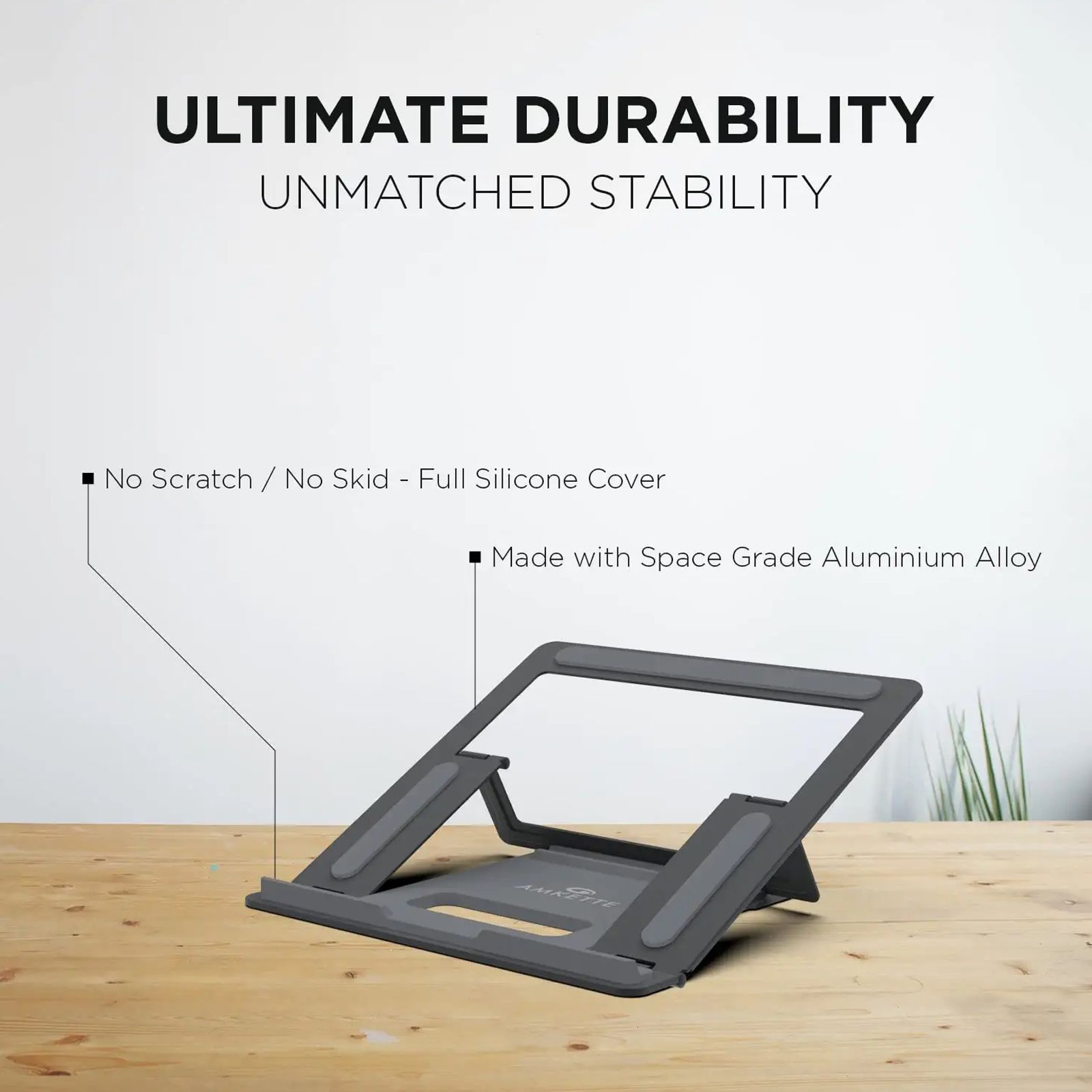 AMKETTE Ergo Luxe Laptop Stand (4 Level Adjustment, Space Grey)_3