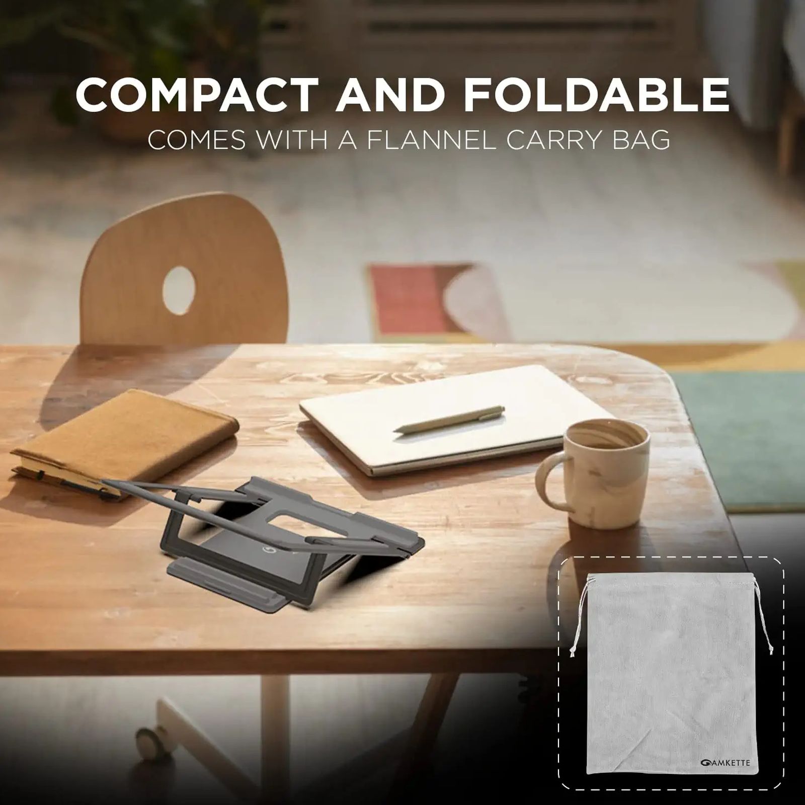 AMKETTE Ergo Luxe Laptop Stand (4 Level Adjustment, Space Grey)_5