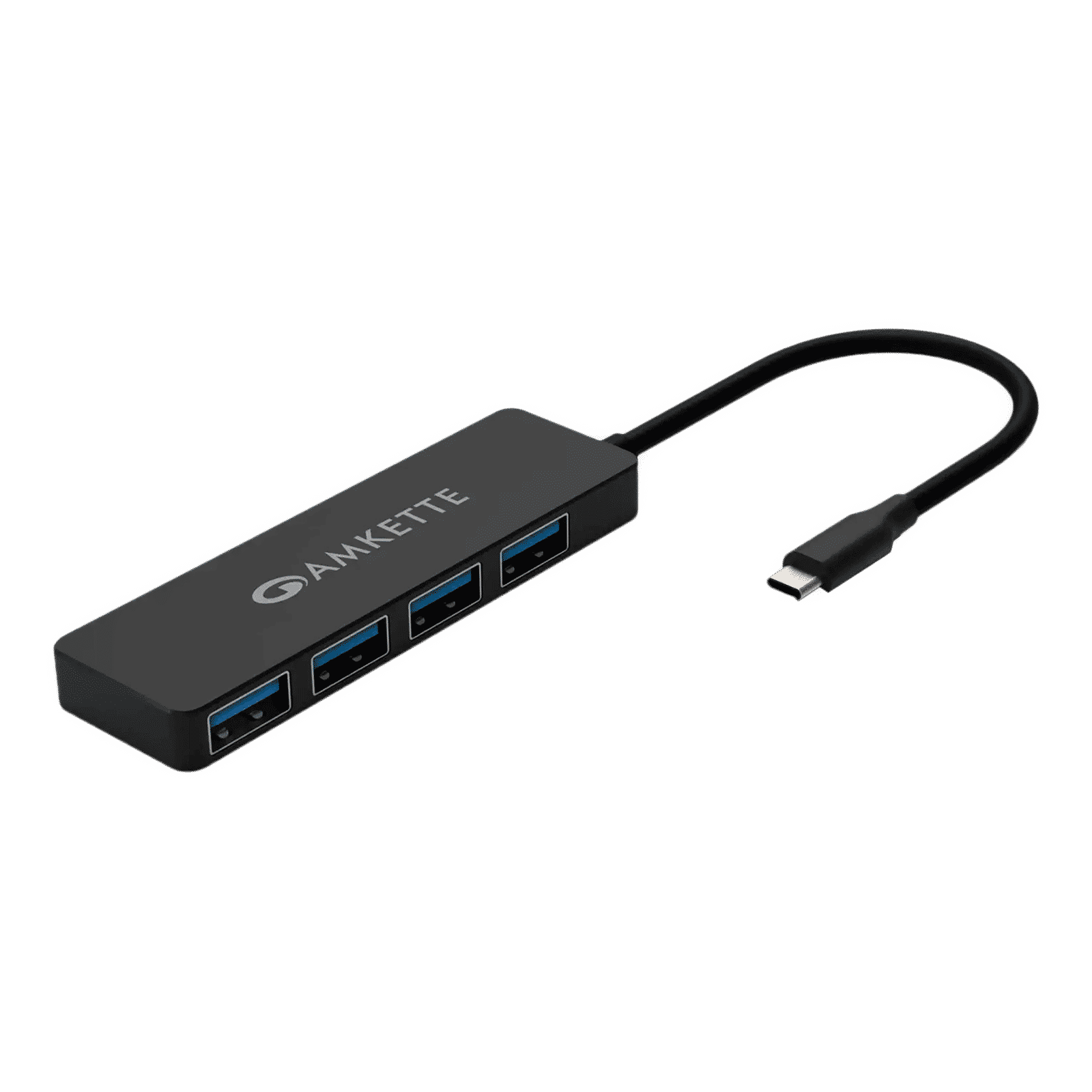 AMKETTE 4-in-1 USB 3.1 Type C to USB 3.0 Type A USB Hub (Up to 5 Gbps Data Transfer, Black) AMKETTE 4-in-1 USB 3.1 Type C to USB 3.0 Type A USB Hub (Up to 5 Gbps Data Transfer, Black)_1