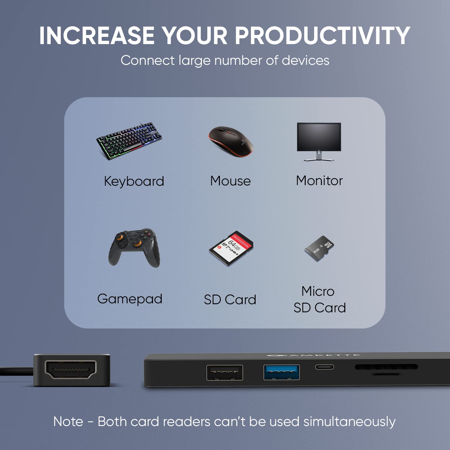 AMKETTE 6-in-1 USB 3.0 Type C to HDMI Type A, USB 3.0 Type A, USB 2.0 Type A, USB 3.0 Type C, SD Card Slot, MicroSD Card Slot Multi-Port Hub (Up to 5 Gbps Data Transfer, Black) AMKETTE 6-in-1 USB 3.0 Type C to HDMI Type A, USB 3.0 Type A, USB 2.0 Type A, USB 3.0 Type C, SD Card Slot, MicroSD Card Slot Multi-Port Hub (Up to 5 Gbps Data Transfer, Black)_6