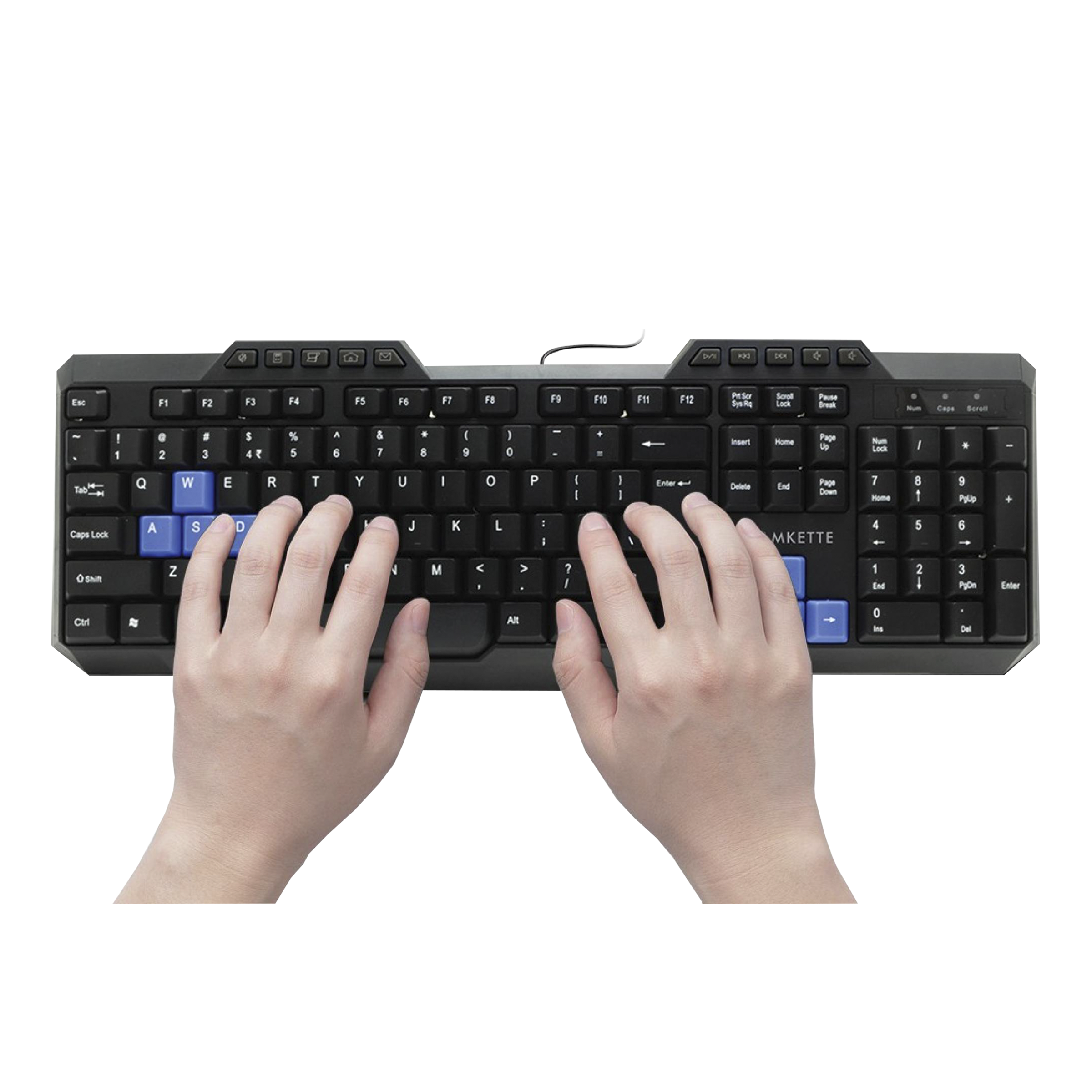 AMKETTE Xcite Neo Wired Keyboard with Backlit Keys (Spill Resistant, Black)_6