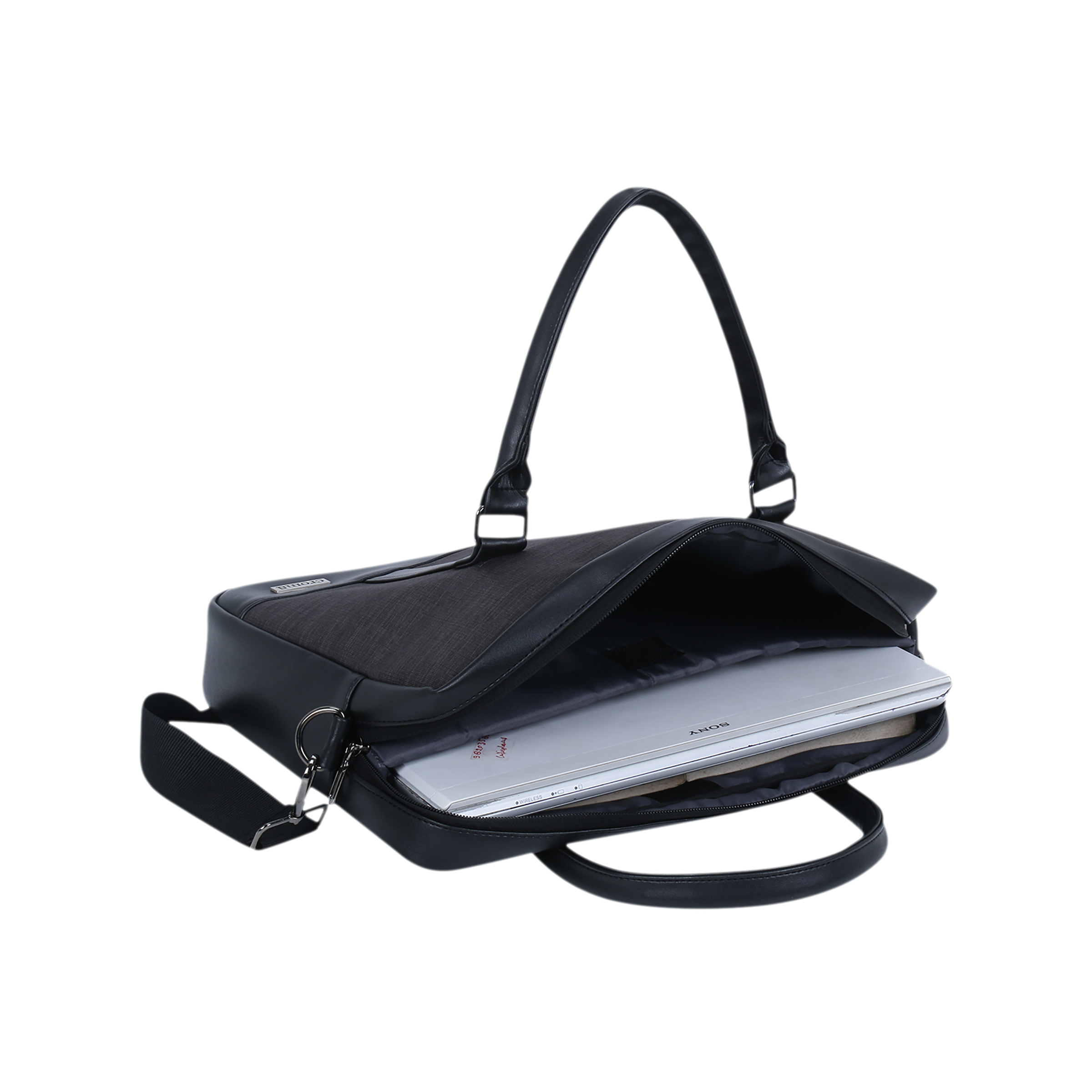 Croma Classic Polyester Laptop Sling Bag for 15.6 Inch Laptop (Water Resistant, Black) Croma Classic Polyester Laptop Sling Bag for 15.6 Inch Laptop (Water Resistant, Black)_7