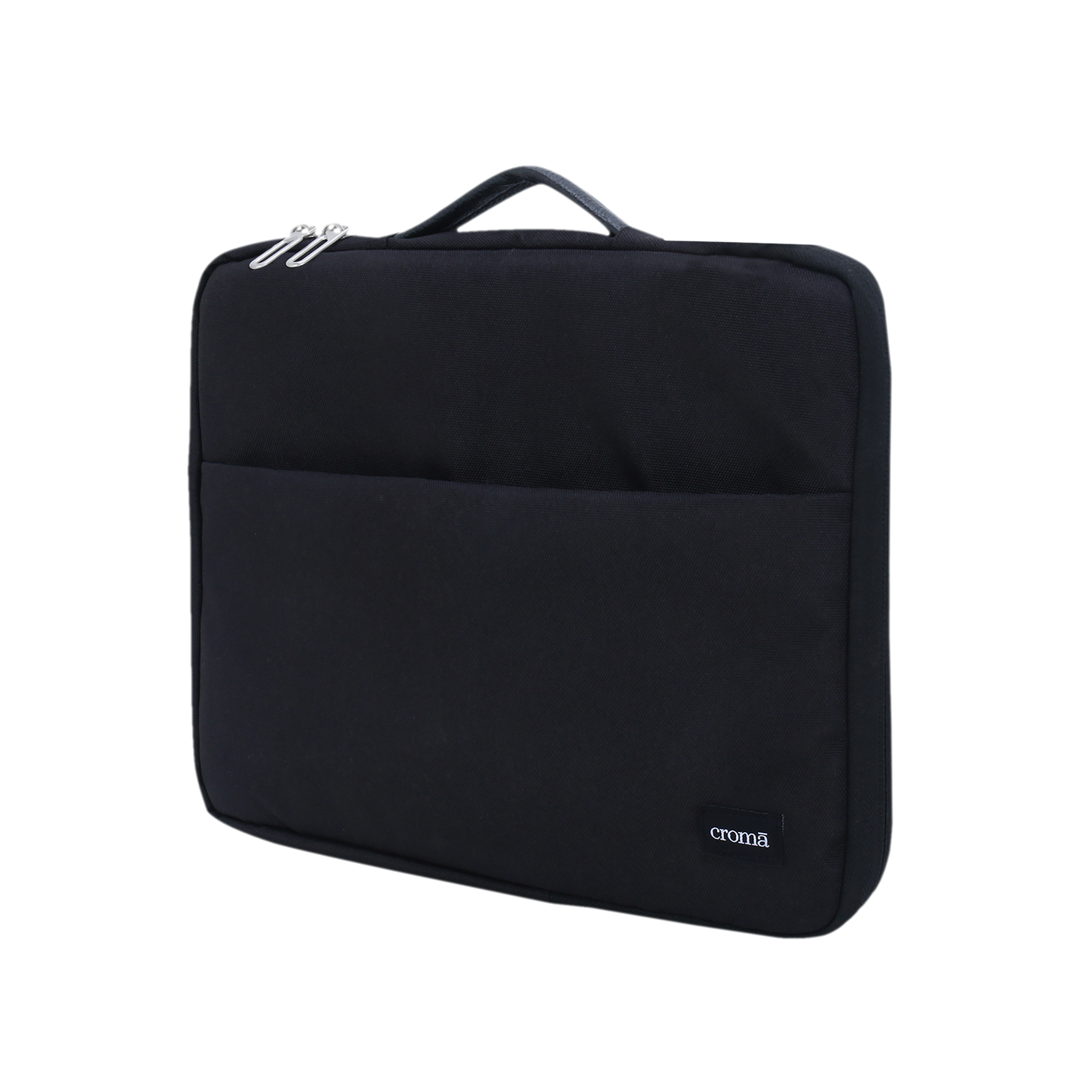 Croma Prime Fabric Laptop Sleeve for 14 Inch Laptop (Water Resistant, Black)_1