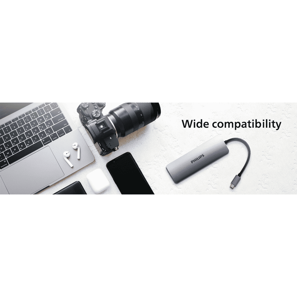 Philips 8-in-1 USB 3.0 Type C to RJ45, USB 3.0 Type A, USB 3.0 Type C, HDMI Type A, SD Card Slot, TF Card Reader USB Hub (5 Gbps Data Transfer Rate, Grey) Philips 8-in-1 USB 3.0 Type C to RJ45, USB 3.0 Type A, USB 3.0 Type C, HDMI Type A, SD Card Slot, TF Card Reader USB Hub (5 Gbps Data Transfer Rate, Grey)_8