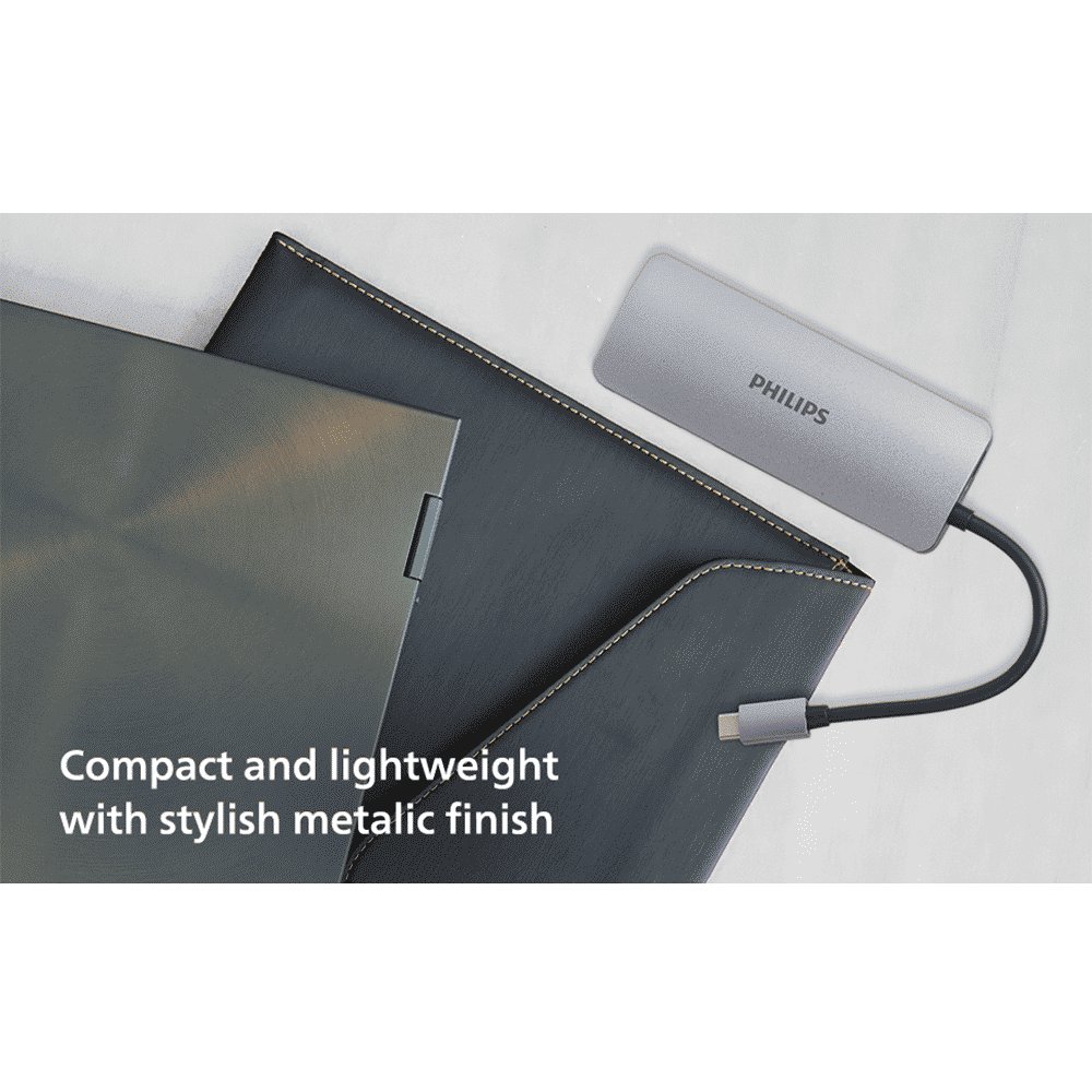 Philips 6-in-1 USB 3.0 Type C to RJ45, USB 3.0 Type C, USB 3.0 Type A, SD Card Slot, TF Card Reader, HDMI Type A USB Hub (5 Gbps Data Transfer Rate, Grey) Philips 6-in-1 USB 3.0 Type C to RJ45, USB 3.0 Type C, USB 3.0 Type A, SD Card Slot, TF Card Reader, HDMI Type A USB Hub (5 Gbps Data Transfer Rate, Grey)_8