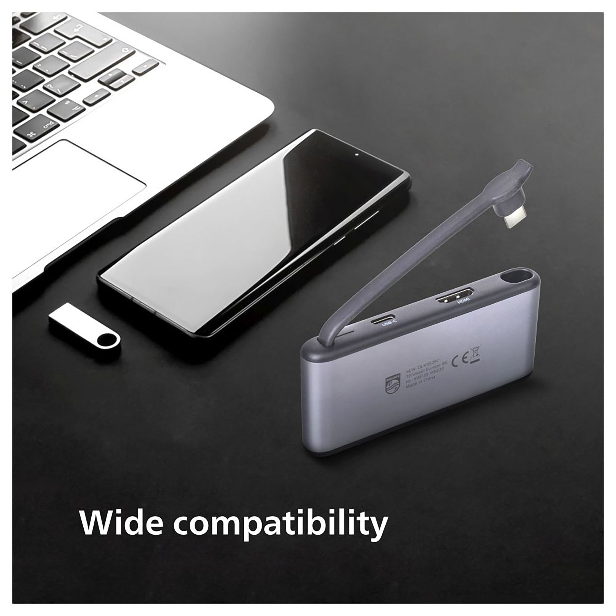 Philips 5-in-1 USB 3.1 Type C to USB 3.0 Type A, USB 3.0 Type C, HDMI Type A USB Hub (5 Gbps Data Transfer Rate, Grey)_7